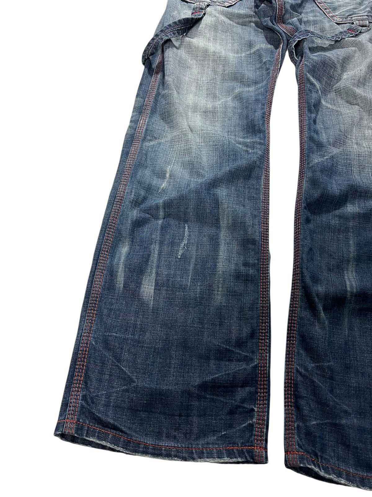 Edwin 💥Flare💥Vintage Edwin 503 Blue Trip Distress Jeans Size US 31 - 3 Thumbnail