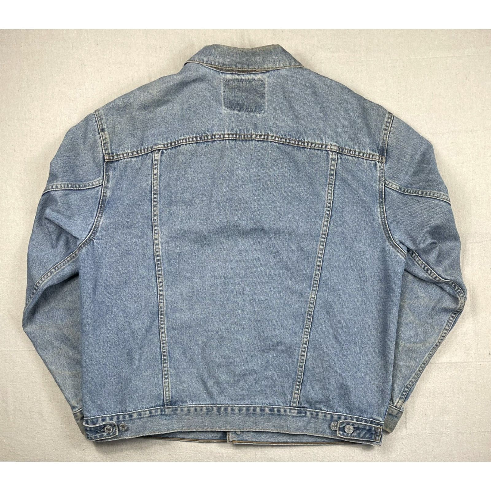 Levi's VINTAGE Levi's Trucker Jacket Men XL Blue Denim 90s USA Western Pockets Mens Size US 36 / EU 52 - 2 Thumbnail