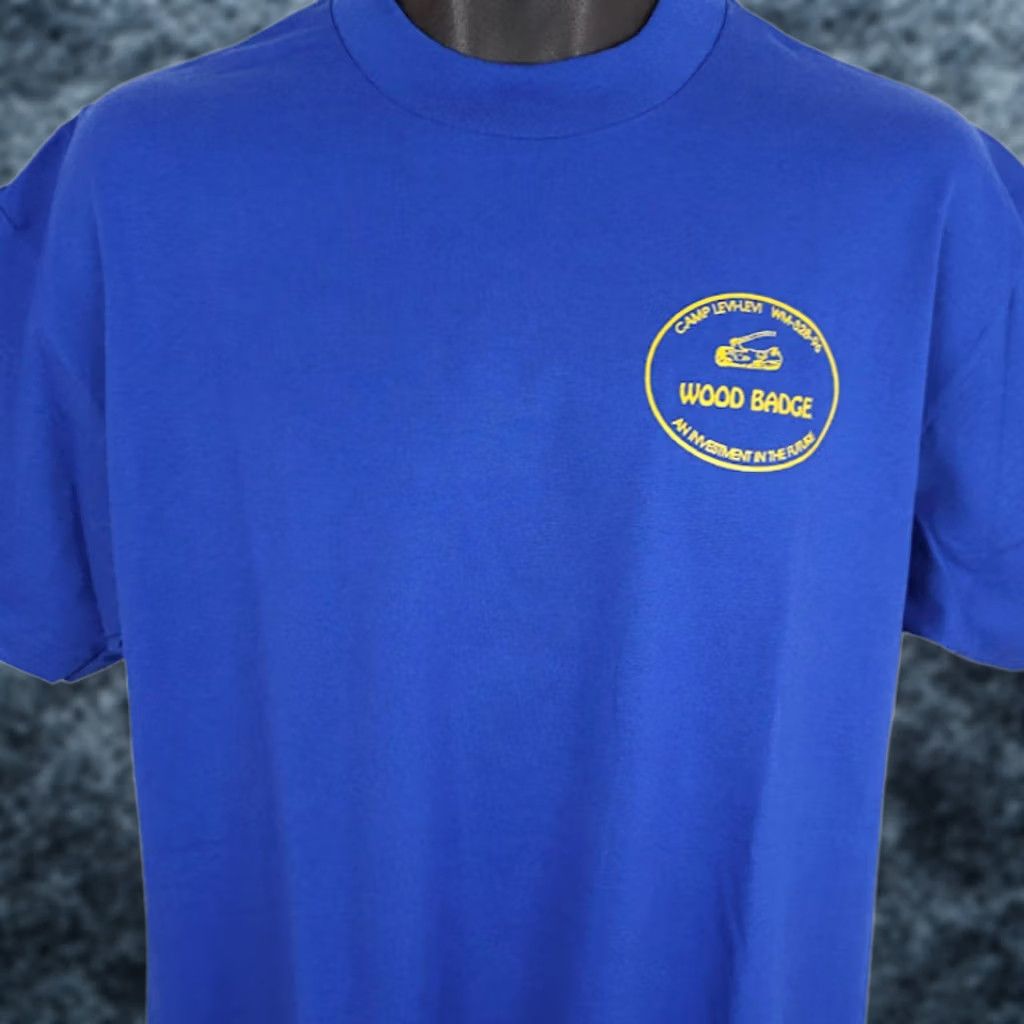 Vintage VINTAGE Boy Scouts T Shirt Mens Size Large Blue 90s Wood Badge Made In USA Size US L / EU 52-54 / 3 - 1 Thumbnail