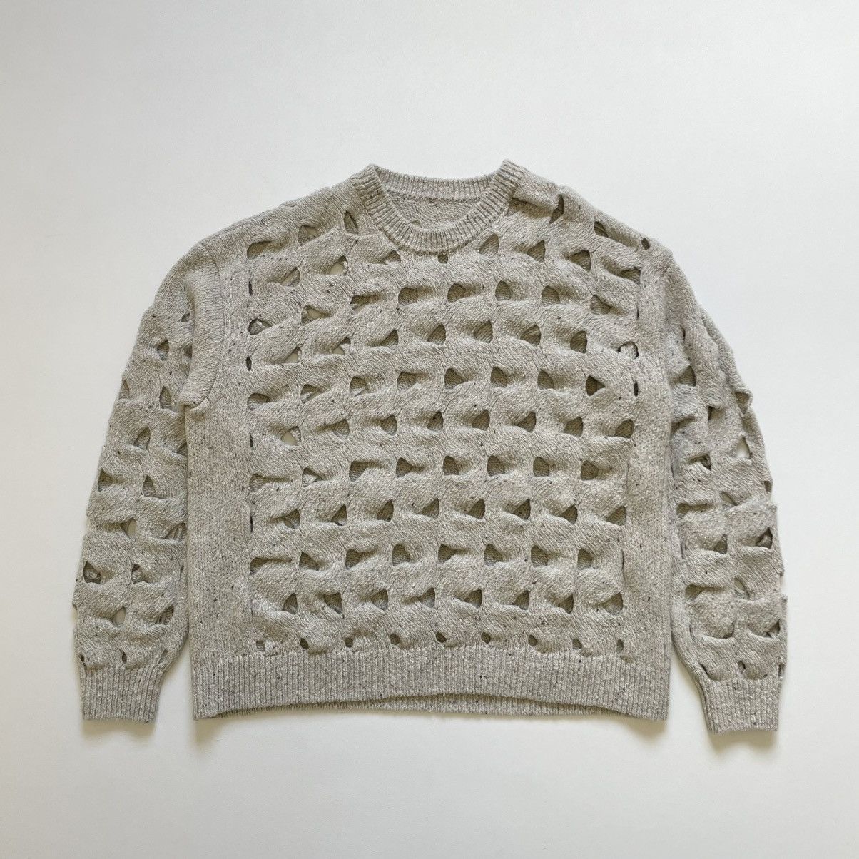 Issey Miyake Cream Cut Out Wool ‘Nest Knit’ Size US M / EU 48-50 / 2 - 20 Thumbnail