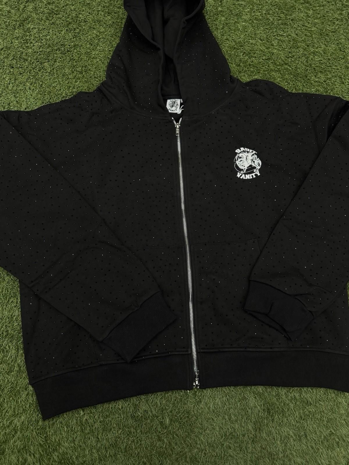 Saint Vanity Size XL - Saint Vanity Hoodie Black Rhinestone Zip Up Size US XL / EU 56 / 4 - 2 Thumbnail
