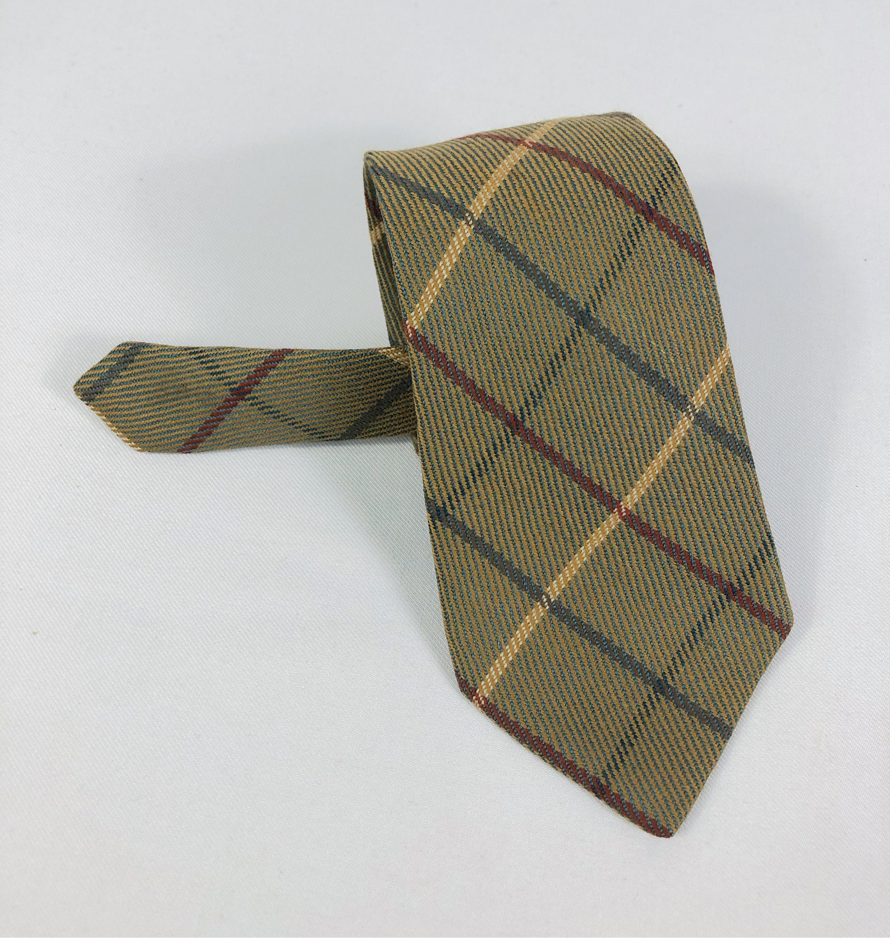 Burberry Prorsum Rare Vintage Burberrys Nova Check Wool Tie Made in England Size ONE SIZE - 8 Thumbnail