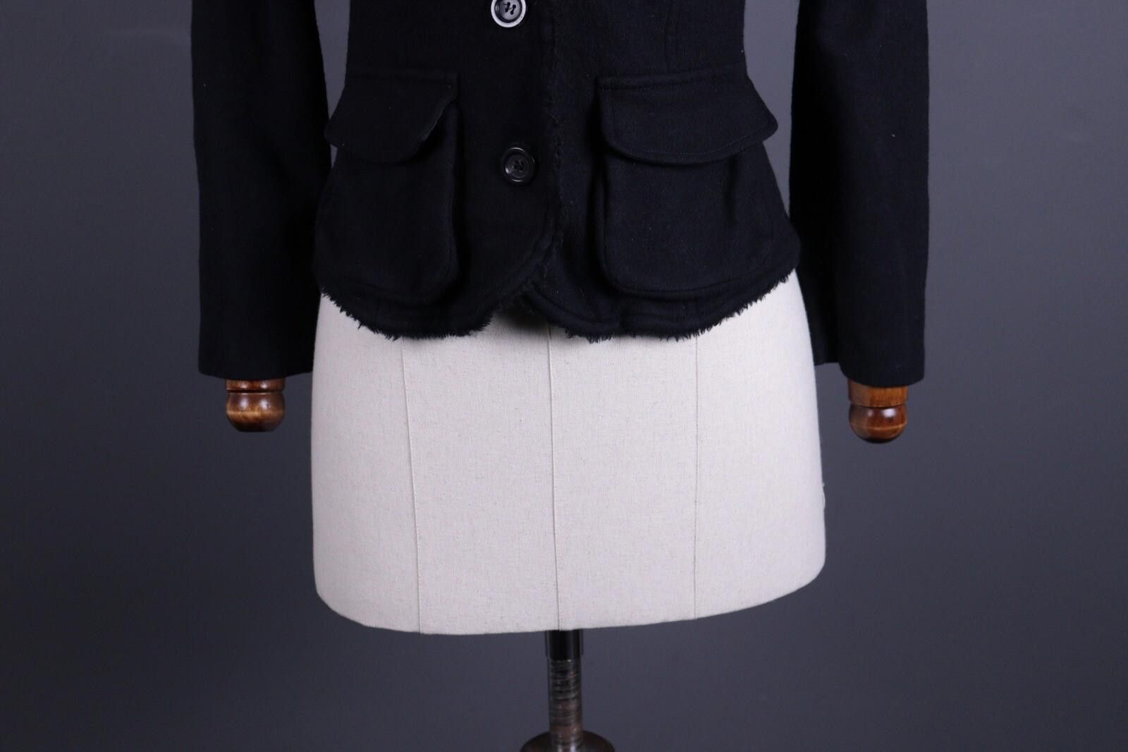 Designer Marc Cain Black Lagenlook Wool Blazer Jacket Size 3 Size M / US 6-8 / IT 42-44 - 3 Thumbnail
