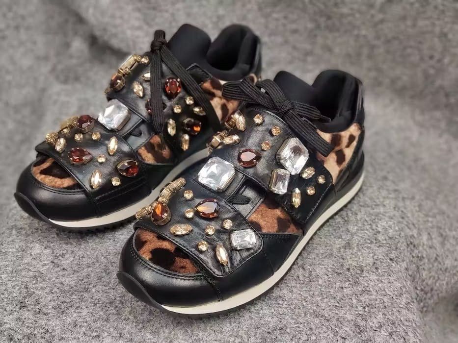 Dolce & Gabbana Dolce & Gabbana Leopard pattern stones velutto Sneakers Size US 9.5 / IT 39.5 - 8 Thumbnail