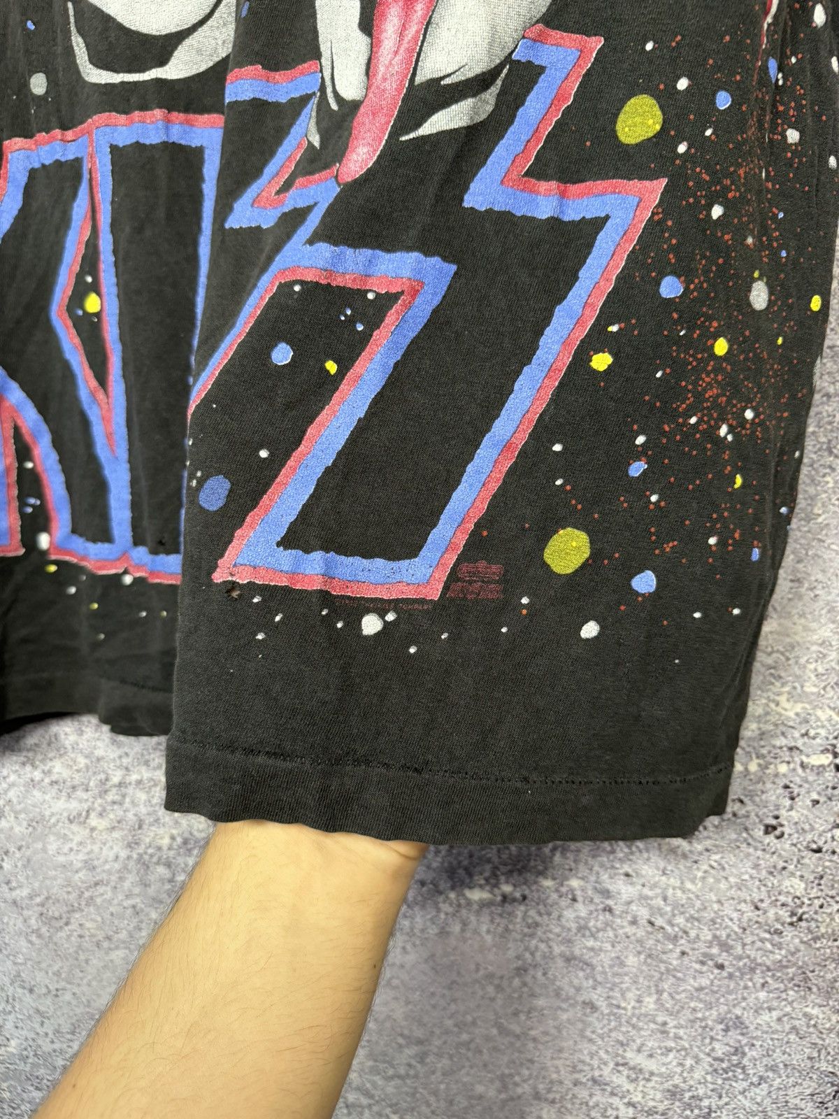 Band Tees × Hanes × Vintage 1992 Vintage KISS T-Shirt Faces AOP Hanes Winterland Concert Size US L / EU 52-54 / 3 - 17 Thumbnail