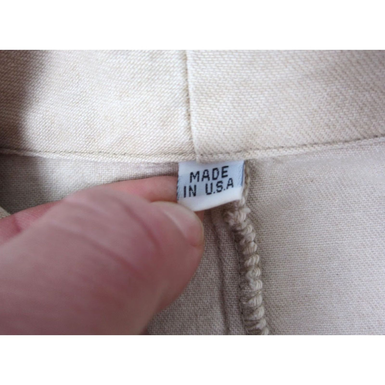 Cherokee VINTAGE Cherokee Blazer Jacket Womens M Creme Khaki Lace Trim Made in USA Size M / US 6-8 / IT 42-44 - 5 Thumbnail