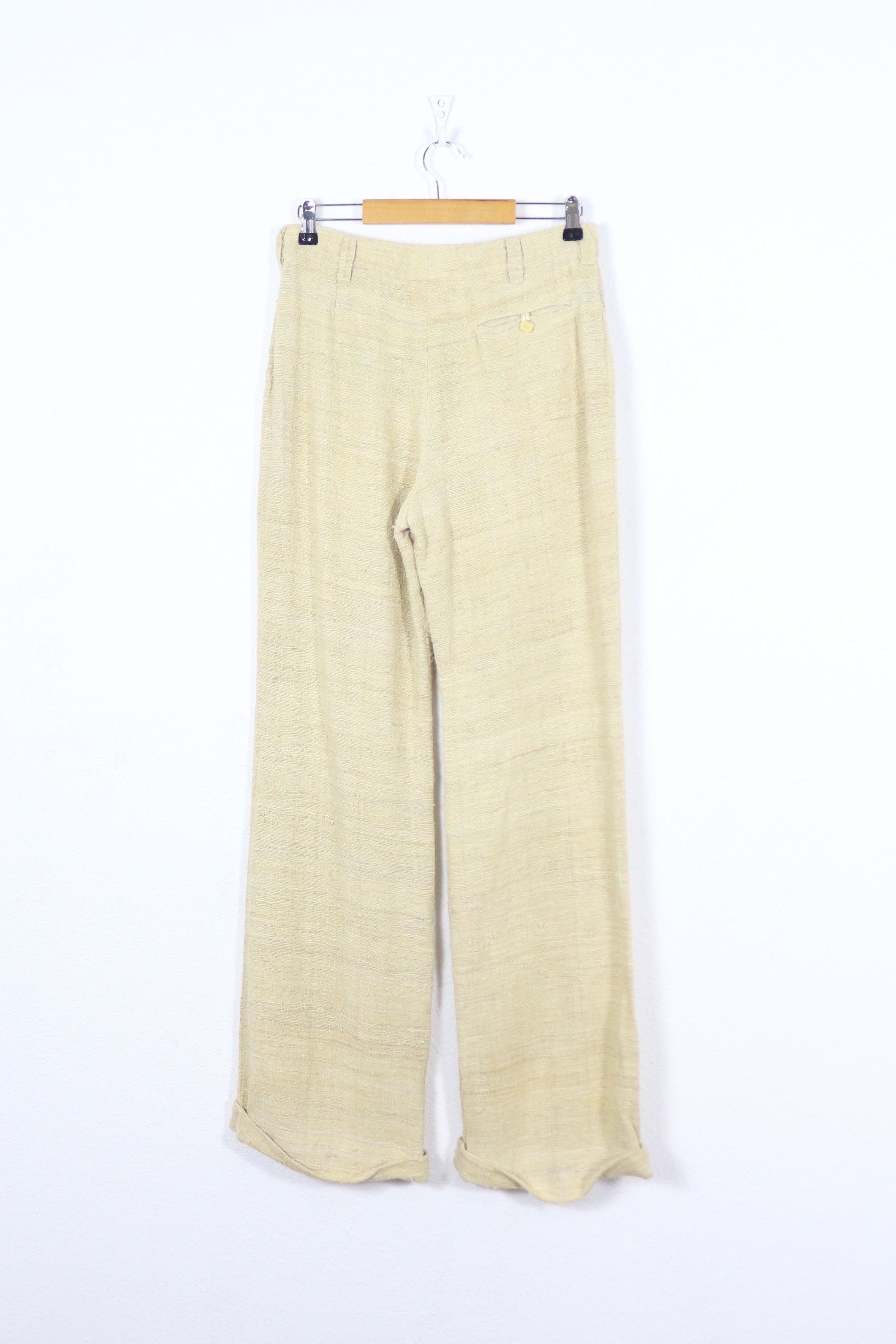Chloe Chloe Ecru Beige Silk Unstructured Trousers Pants 38 Size 27" / US 4 / IT 40 - 6 Thumbnail