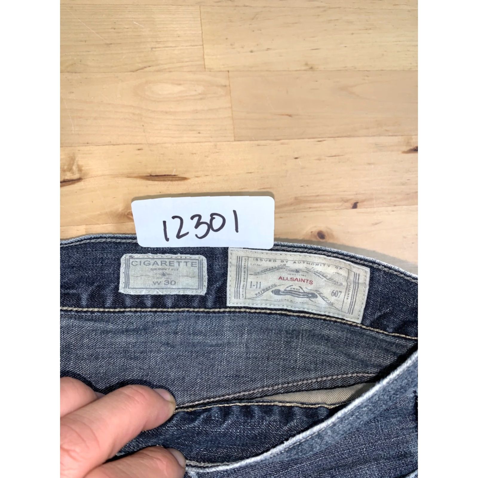 Allsaints AllSaints Cigarette Jeans Mens 30x27 Blue Casual Straight Regular 12301 Size US 30 / EU 46 - 2 Thumbnail