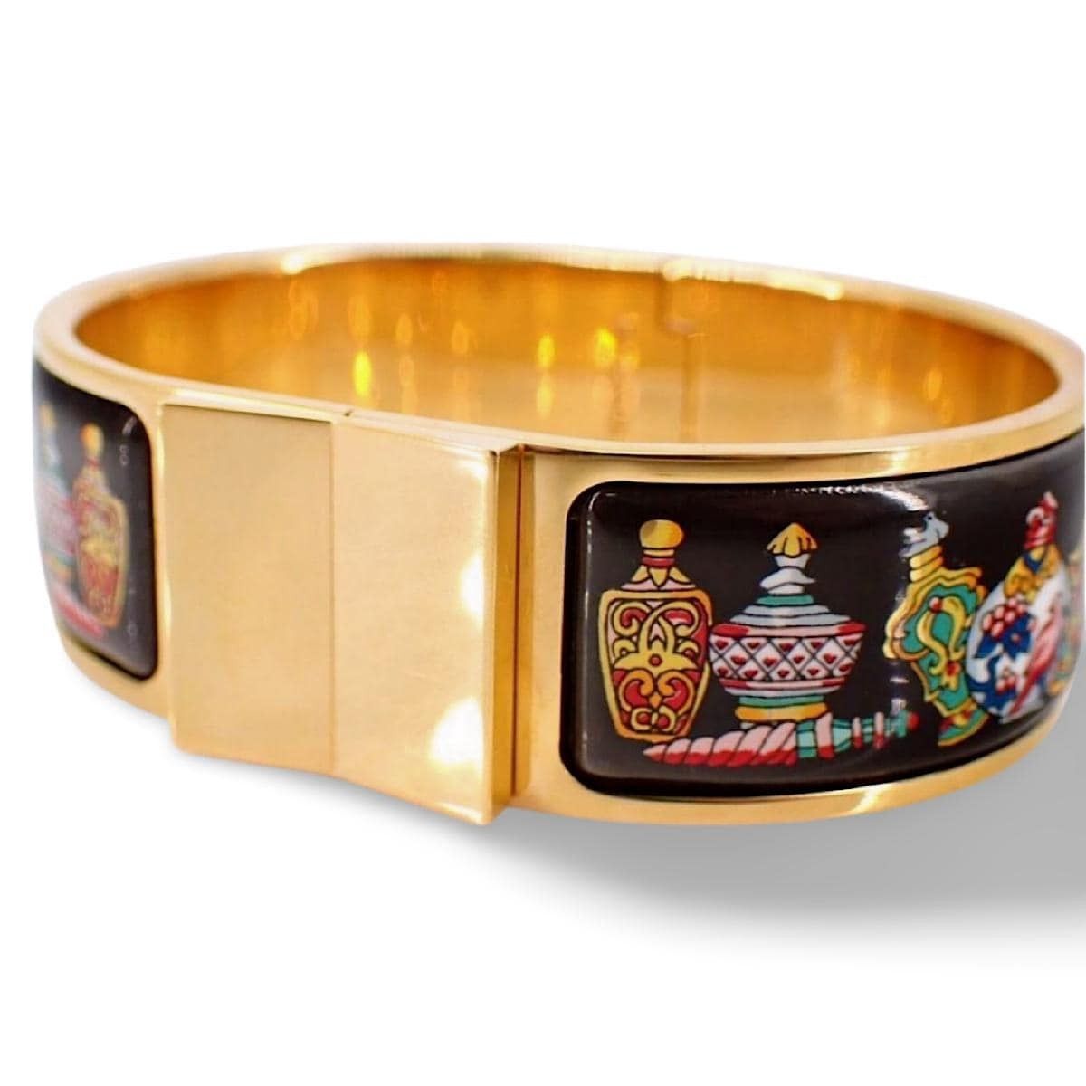 Hermes Vintage Hermes cloisonne enamel bangle, black perfume bottle Size ONE SIZE - 2 Thumbnail