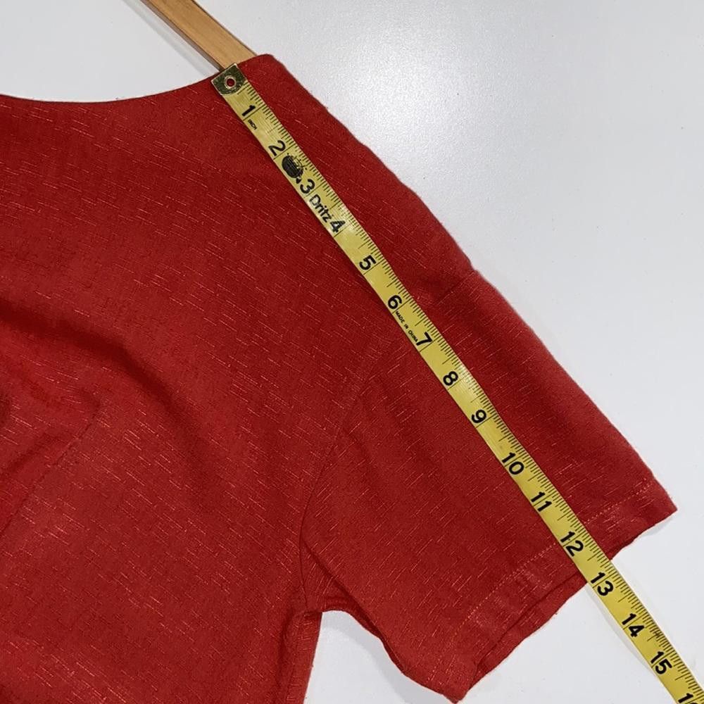 Designer Rust Twist Front Blouse Size Medium Size M / US 6-8 / IT 42-44 - 5 Thumbnail