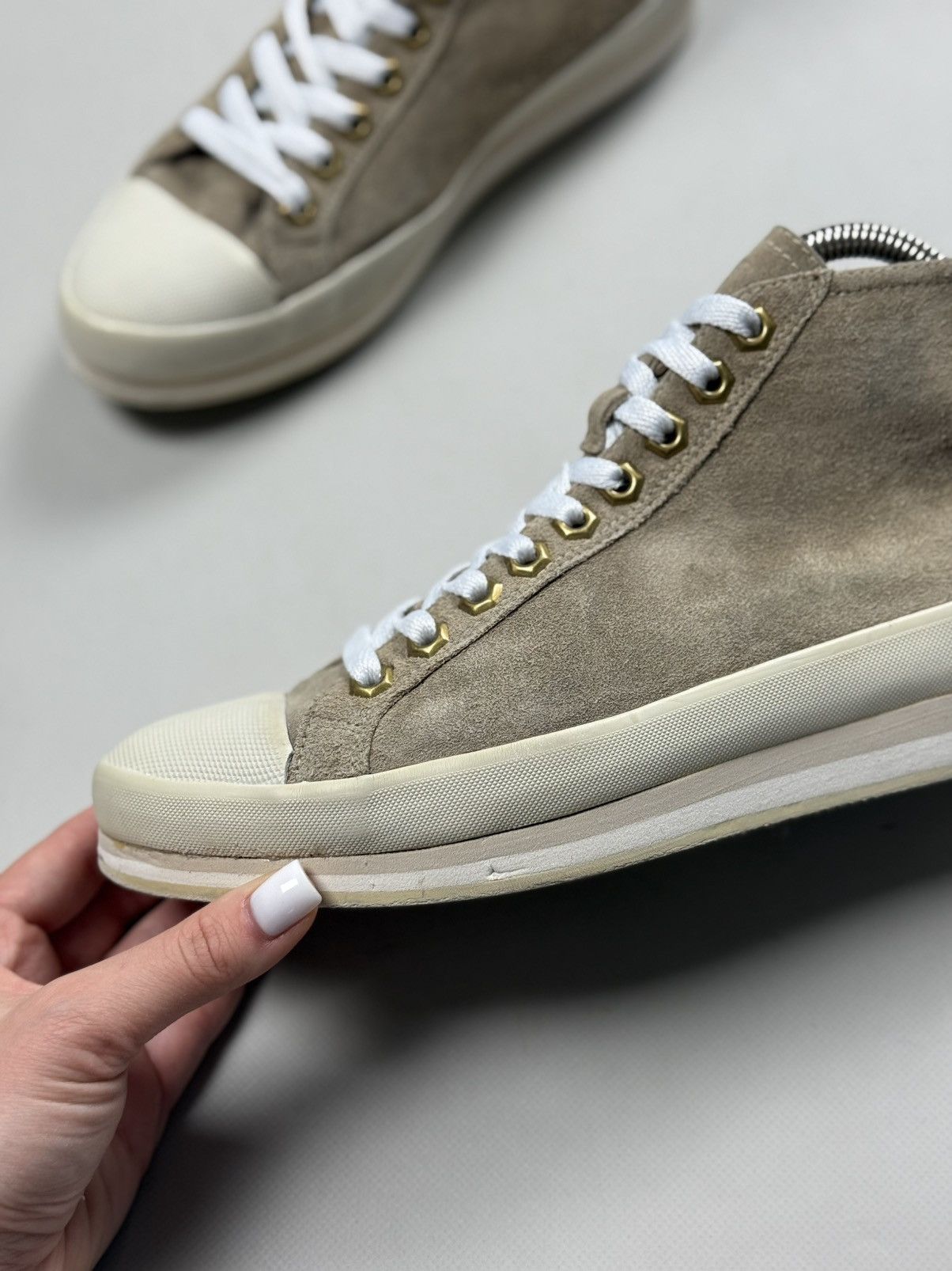 Car Shoe Car Shoe By Prada High Top Suede Lace Up Sneakers Shoes Size US 9 / IT 39 - 14 Thumbnail