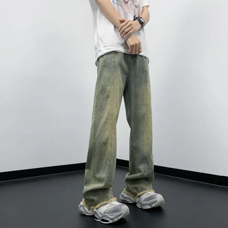Japanese Brand × Jean Retro straight leg fringed slightly flared jeans Size US 32 / EU 48 - 4 Thumbnail