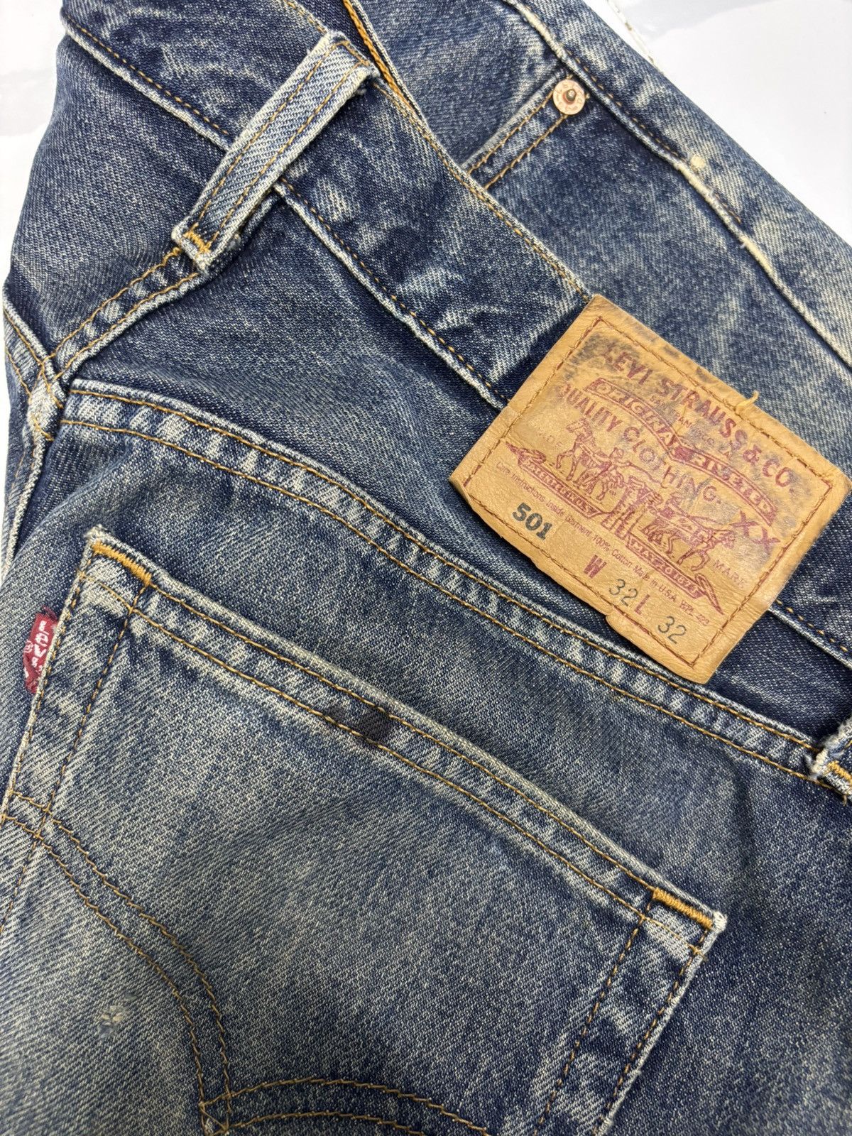 Kapital 🔥VINTAGE LEVIS 501 DISTRESSED PATINA AGED DENIM JEANS Size US 32 / EU 48 - 9 Thumbnail
