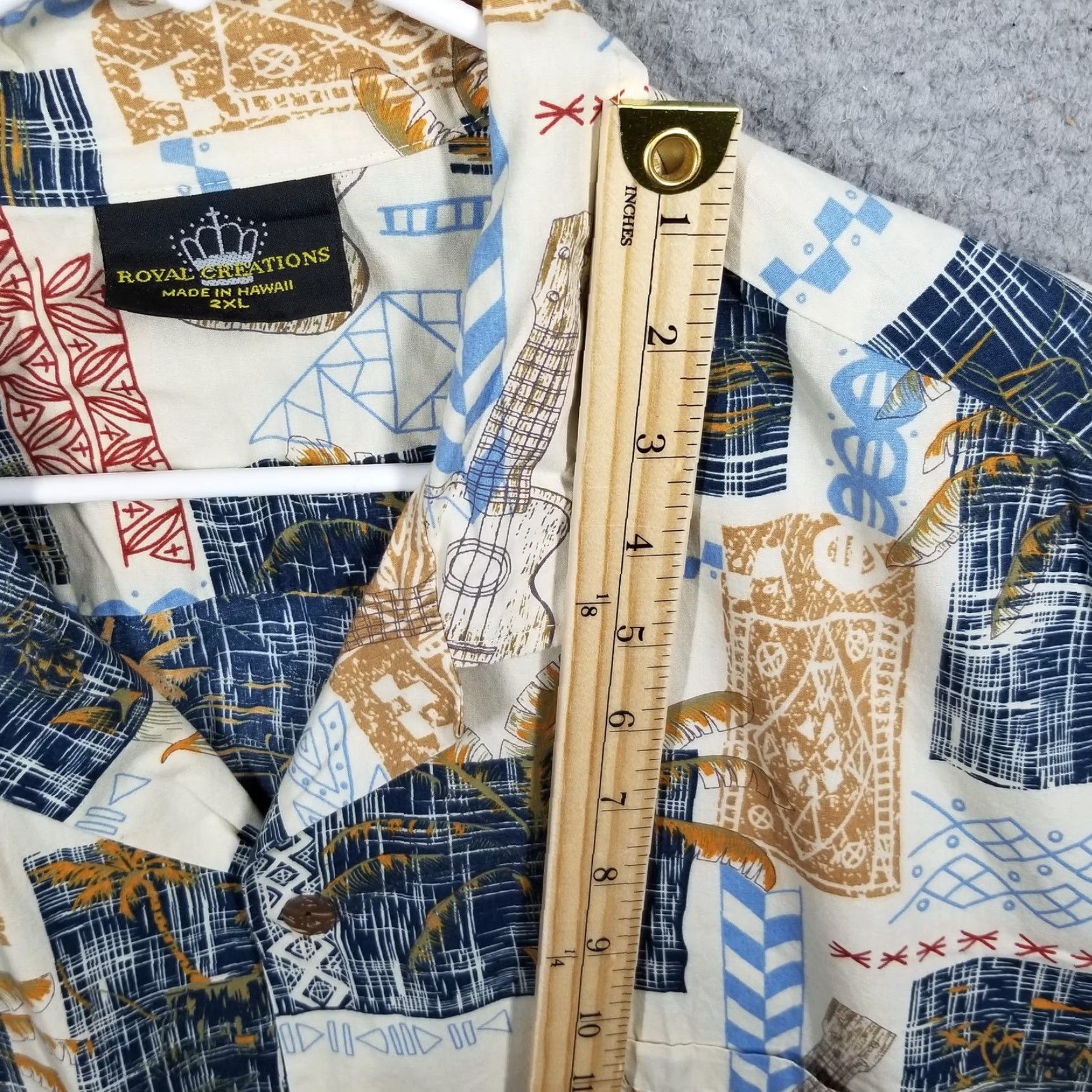 Vintage VINTAGE Royal Creations Shirt Mens 2XL Hawaiian Cotton Graphic Print Short Sleeve Button-Up Casual Travel Men's Size US XXL / EU 58 / 5 - 3 Thumbnail