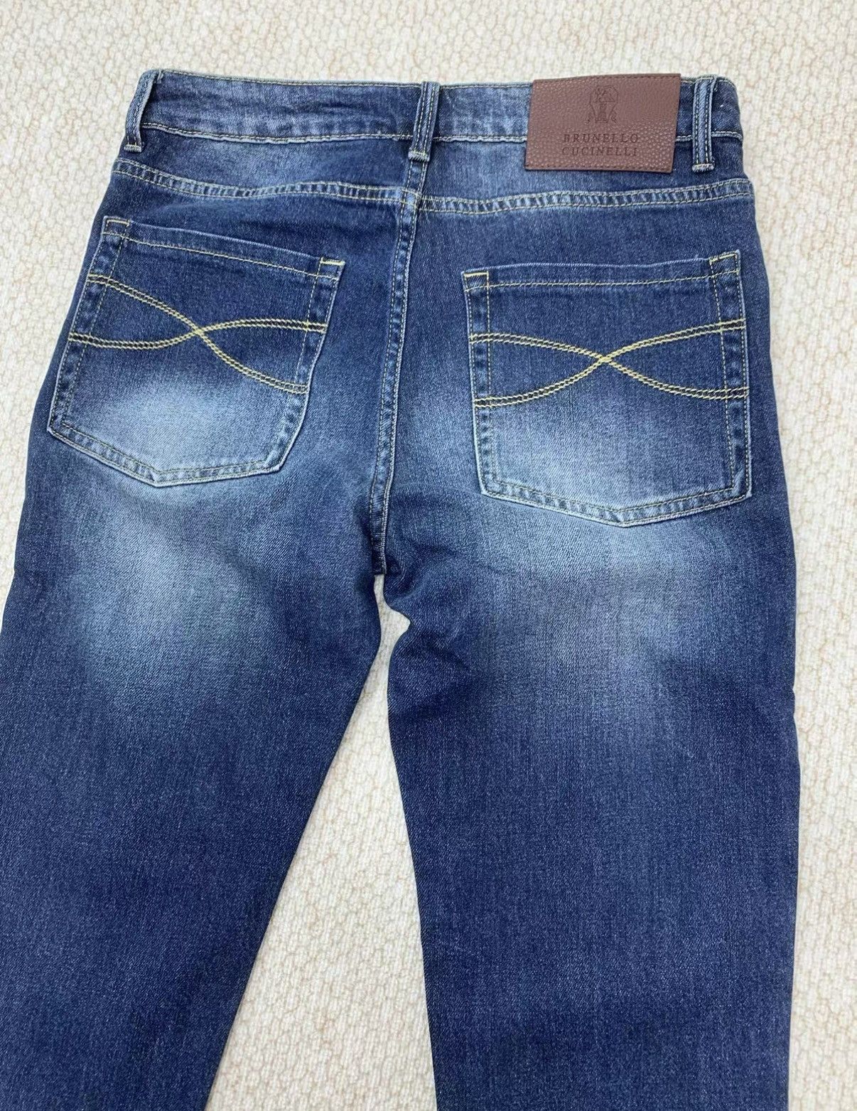 Brunello Cucinelli BRUNELLO CUCINELLI Blue Washed Slim Fit Business Jeans Size US 32 / EU 48 - 1 Thumbnail
