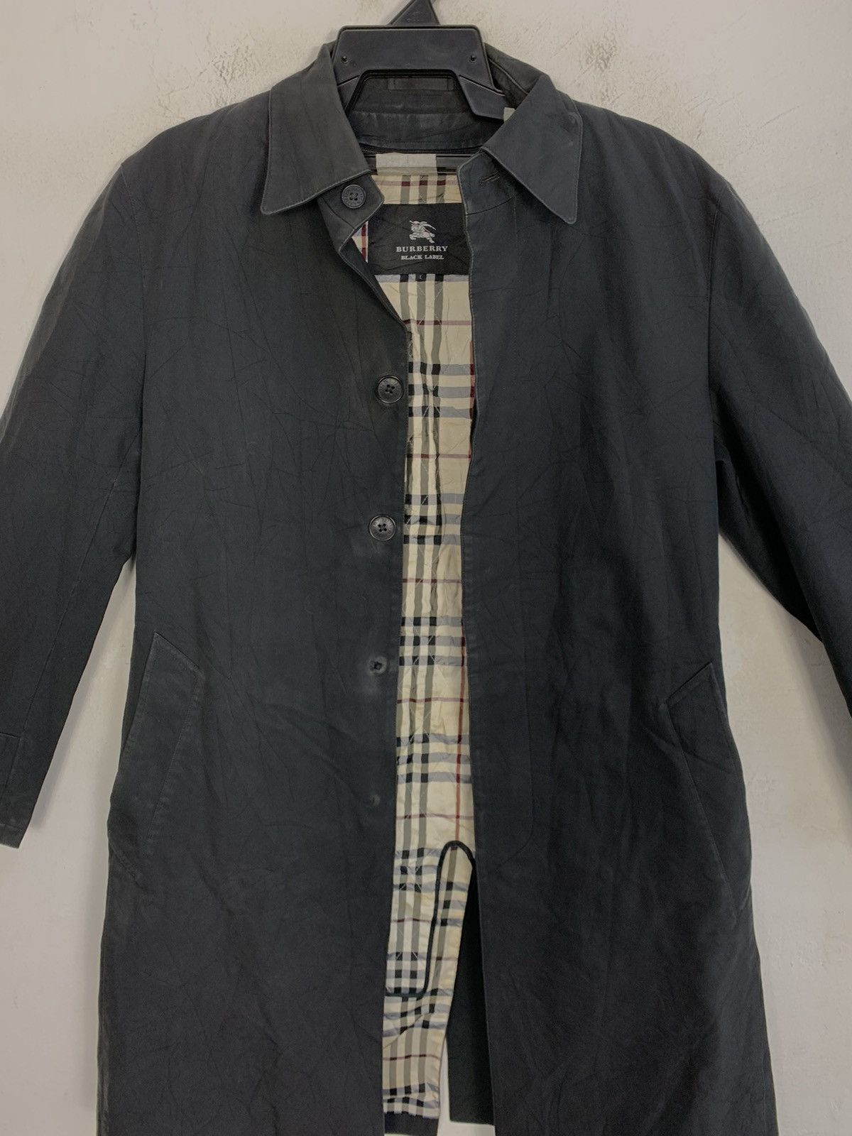 Burberry 90s Burberry Black Label Trench Coat Nova Checked Monogram Size US L / EU 52-54 / 3 - 3 Thumbnail