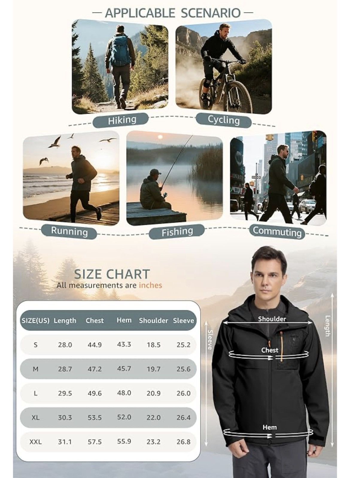 Other Men's Jacket Lightweight Waterproof Insulated Rain Jacket Size US S / EU 44-46 / 1 - 6 Thumbnail
