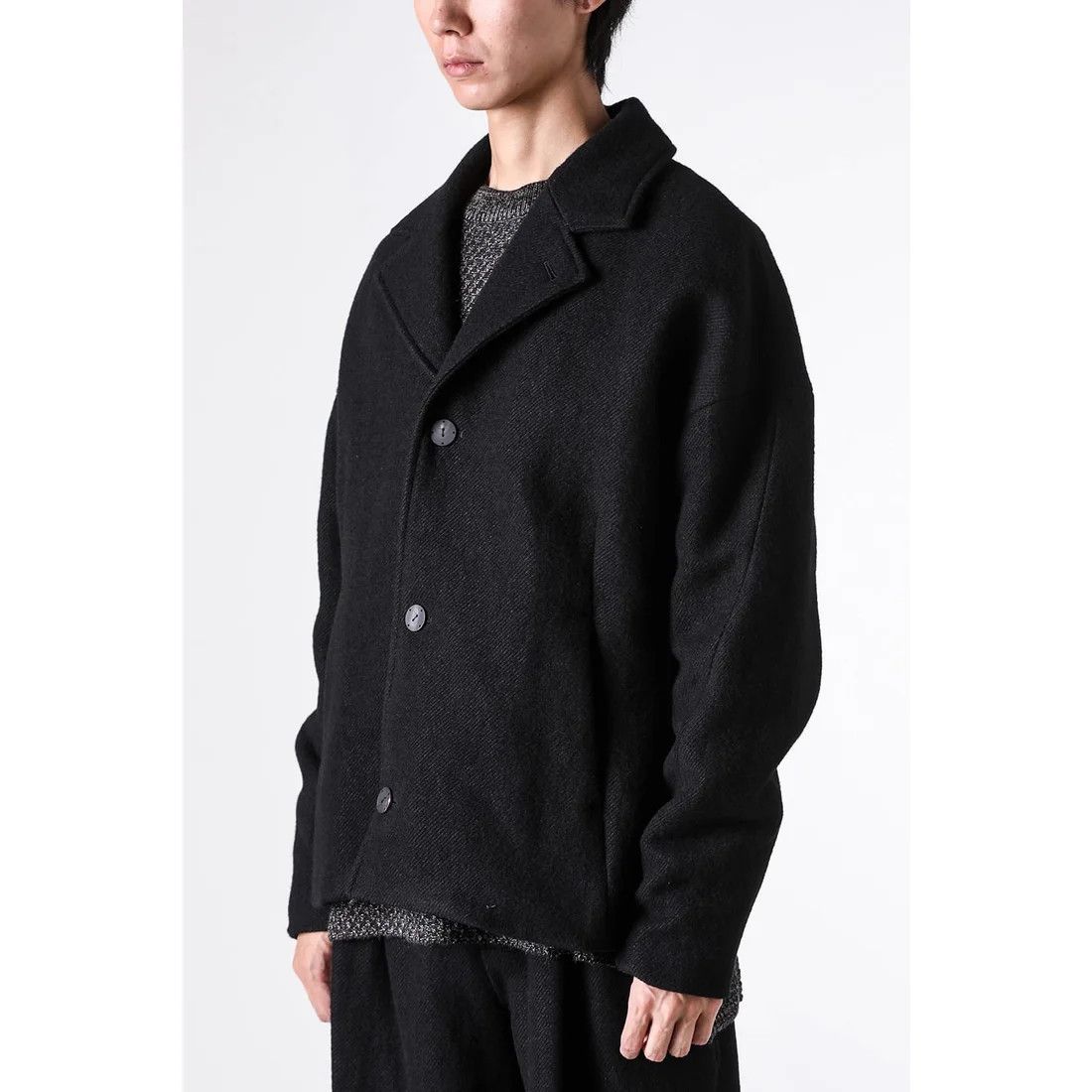 Devoa DEVOA Loose Fit Jacket Linen / Virgin Wool （BLACK） Size US L / EU 52-54 / 3 - 18 Thumbnail