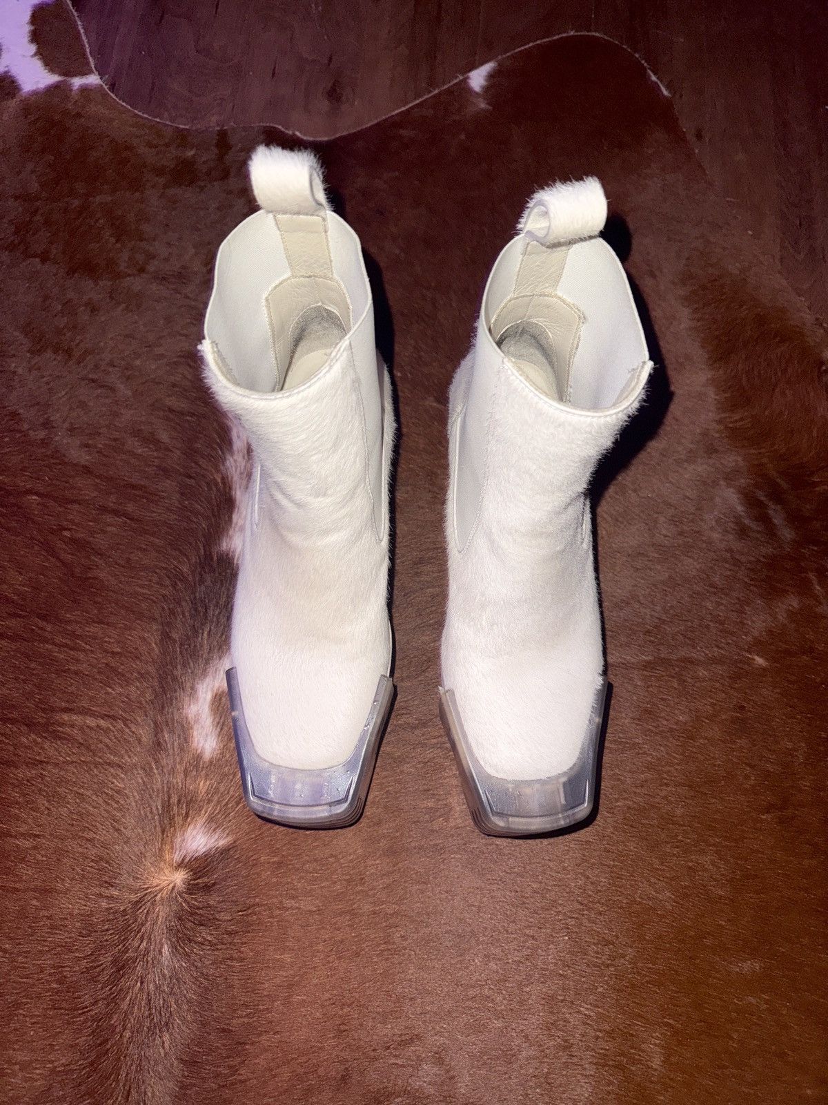Rick Owens Rick Owen’s White Pony Kiss Boots SS20 Size US 7 / EU 40 - 5 Thumbnail