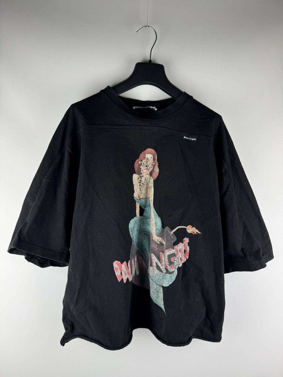 Palm Angels Palm Angels Mermaid Logo Oversized T-Shirt Women’s Black Size L / US 10 / IT 46 - 1 Thumbnail