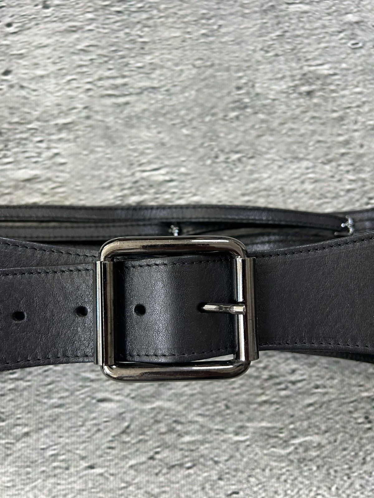 Iceberg Iceberg belt black leather cowboy avant-garde Size 42 - 3 Thumbnail
