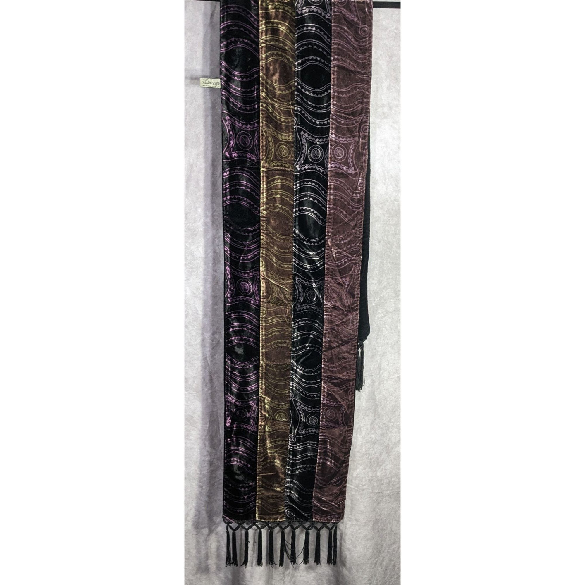 Other Michele Ratte Handmade Velvet Scarf With Fringe Multicolor Size ONE SIZE - 8 Thumbnail