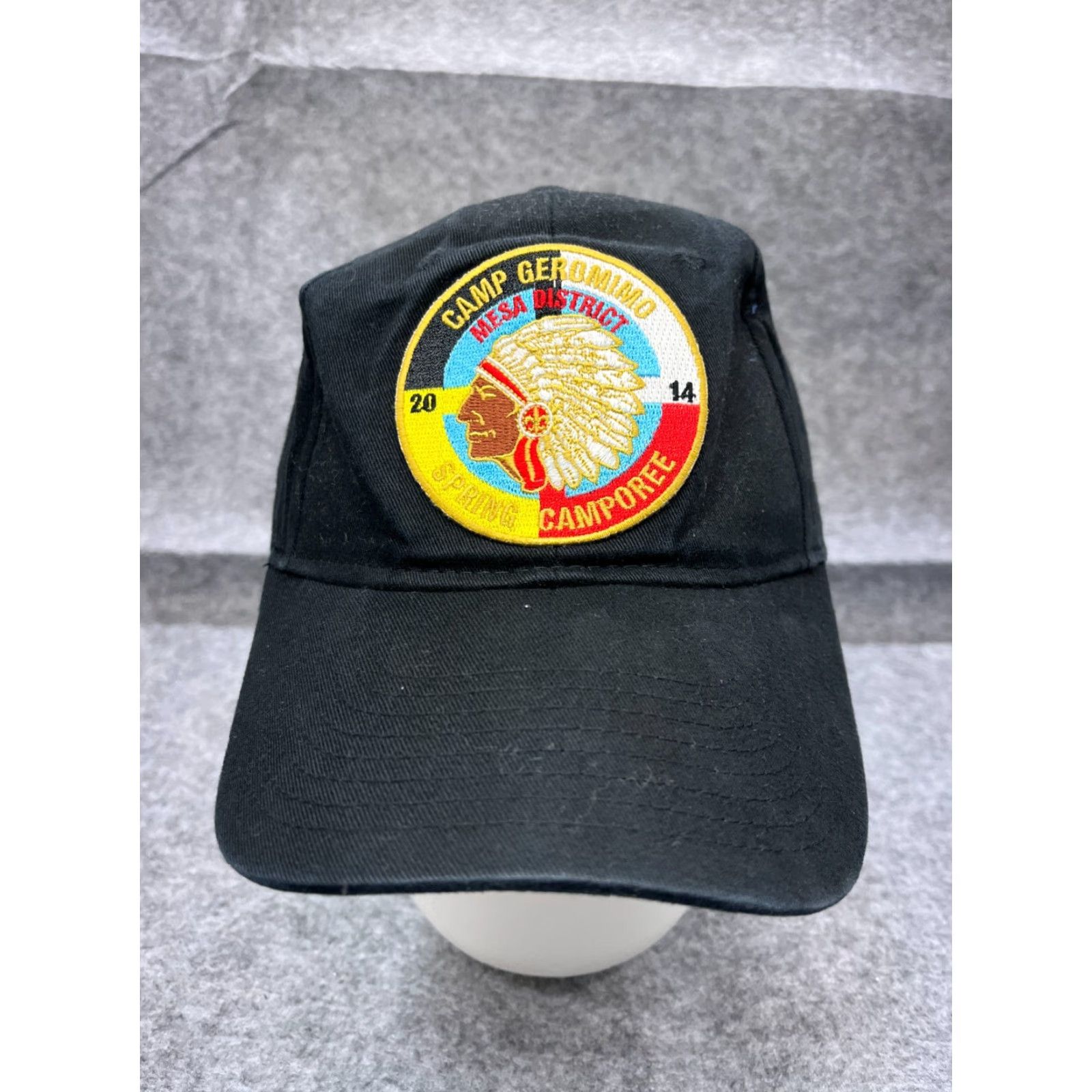 Vintage Otto Hat Cap Strap Back Adult OS Black Camp Outdoor Boy Scout Low Profile Baseball Cap Size ONE SIZE - 2 Thumbnail