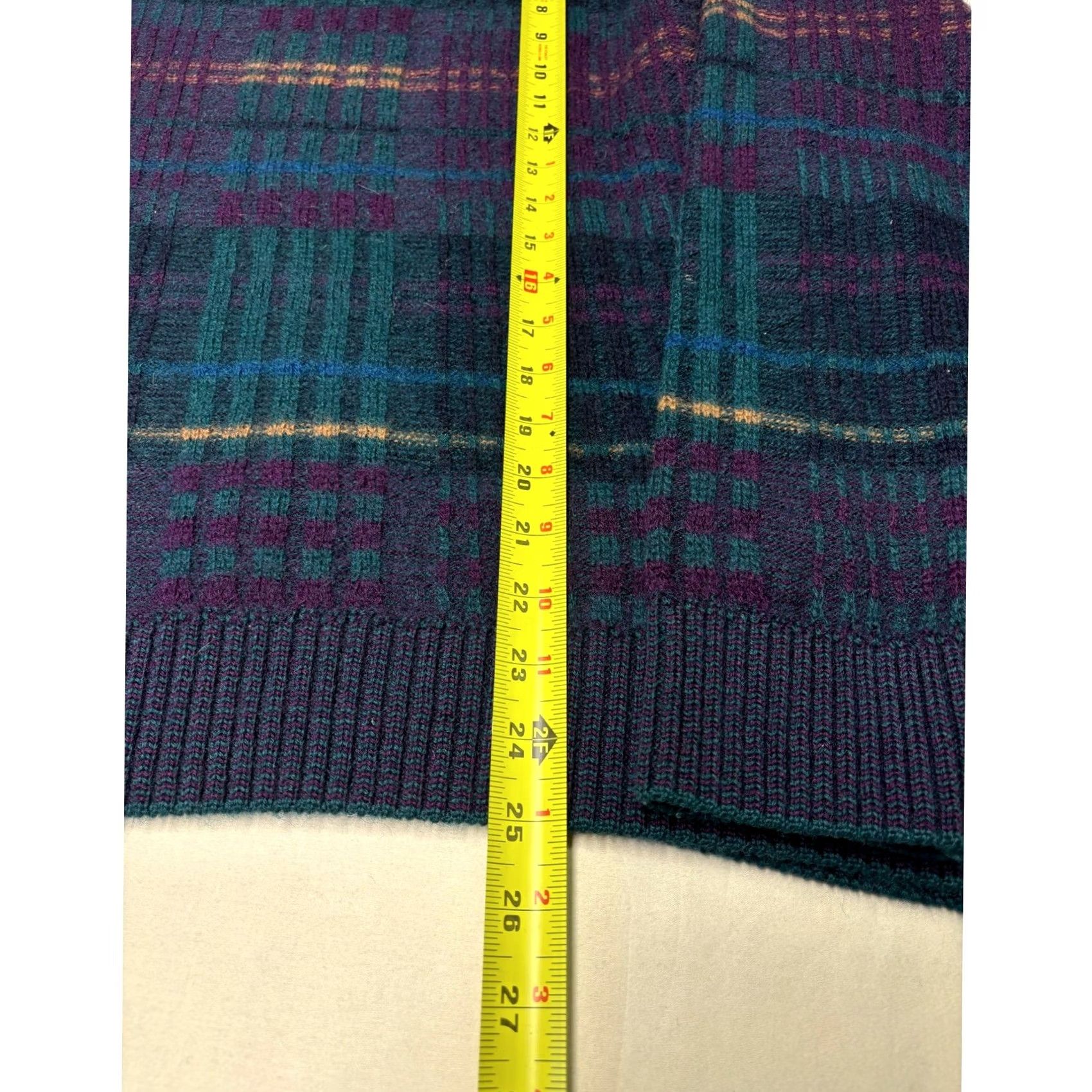 Pendleton VINTAGE Pendleton Sweater Womens XL Teal Plaid Wool Crewneck 80s 90s Made USA Size XL / US 12-14 / IT 48-50 - 4 Thumbnail