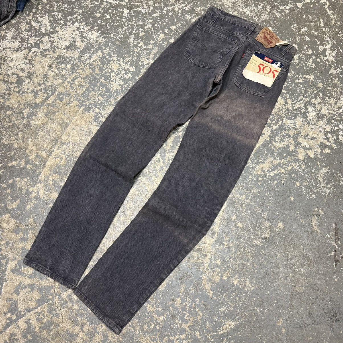 Levi's Vintage Levi’s 505 Black/Grey Denim Jeans USA NWT 90s Size US 29 - 2 Thumbnail