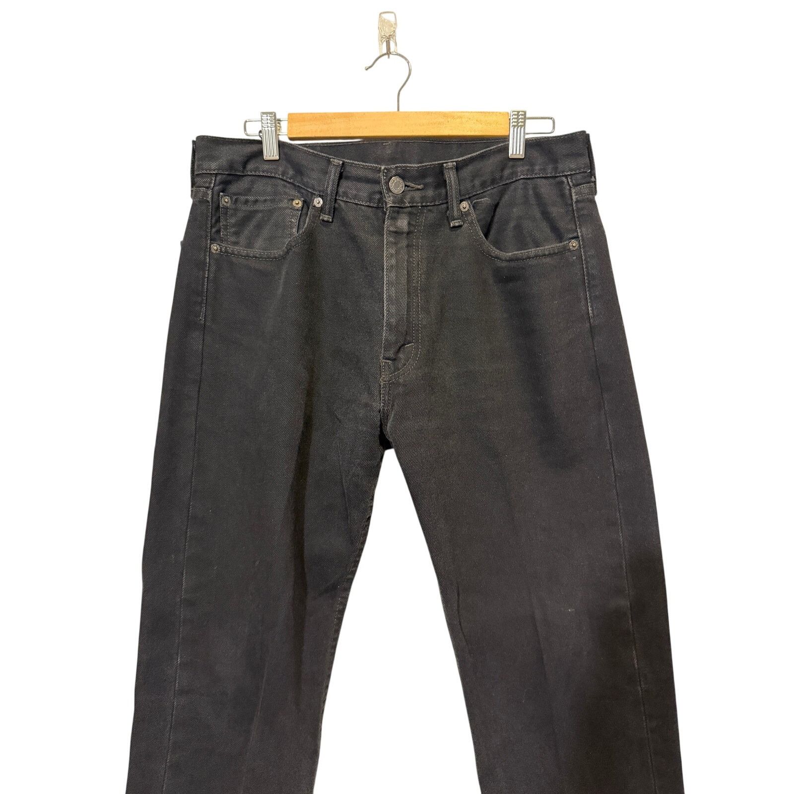 Levi's Levi’s 505 Regular Fit Jeans Men’s 33x30 Black Denim Size US 33 - 6 Thumbnail