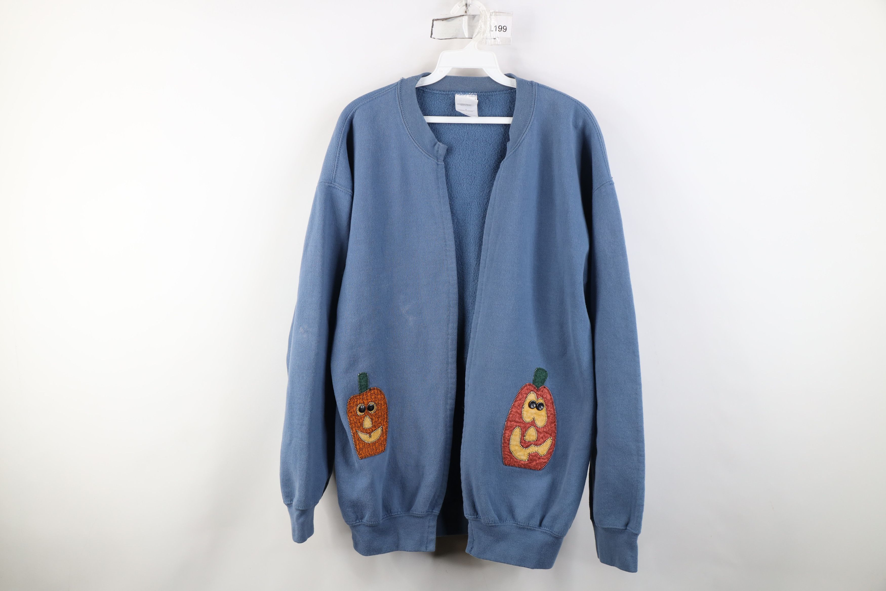 Vintage Vintage 90s Streetwear Open Front Cardigan Sweatshirt Size L / US 10 / IT 46 - 1 Thumbnail