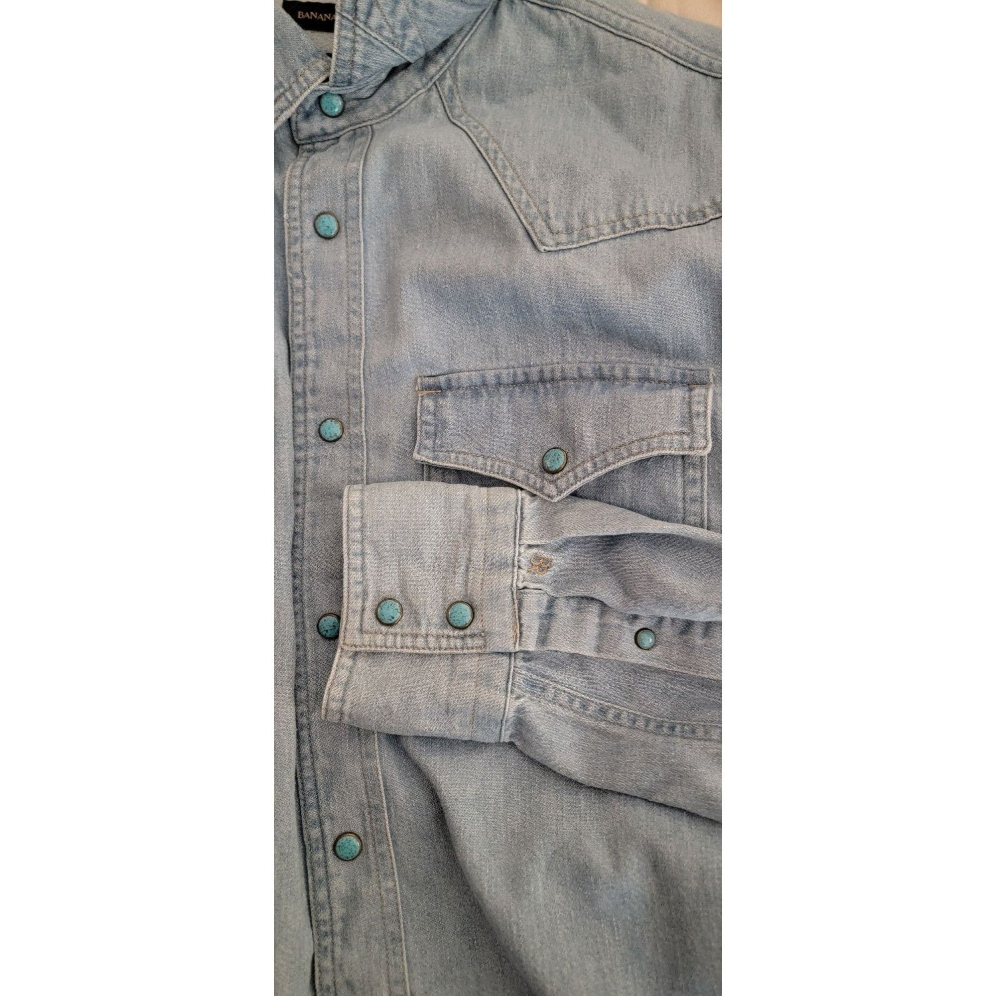 Banana Republic Banana Republic Men’s Light Wash Denim Western Shirt Medium Size US M / EU 48-50 / 2 - 9 Thumbnail