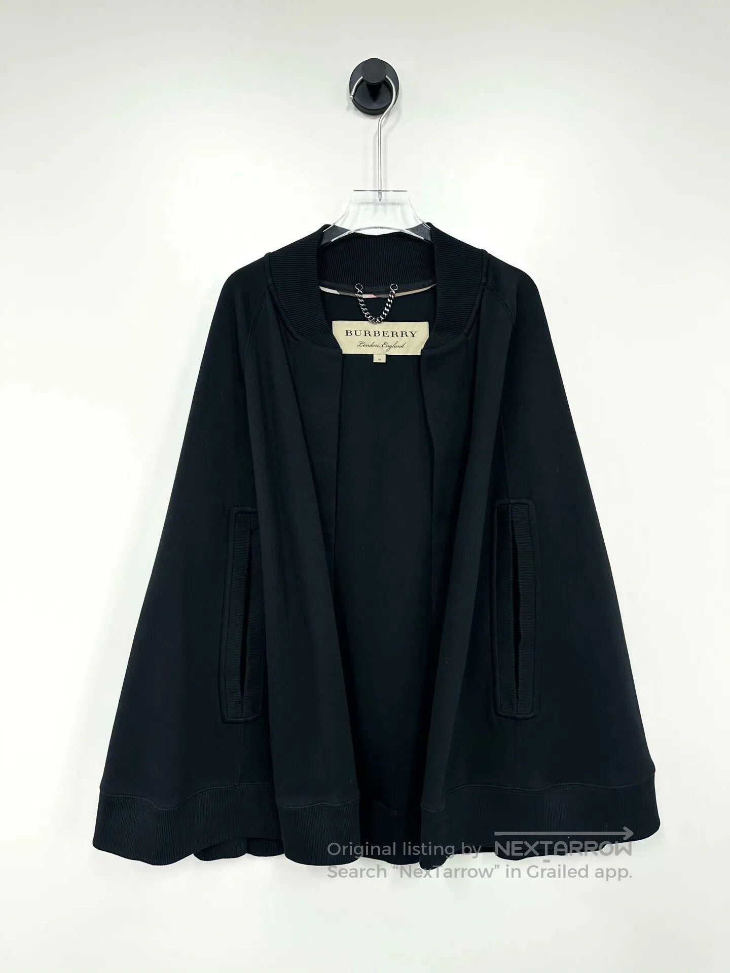 Burberry Burberry Black Back Embroidered Logo Cloak Cape| Size M / US 6-8 / IT 42-44 - 1 Thumbnail