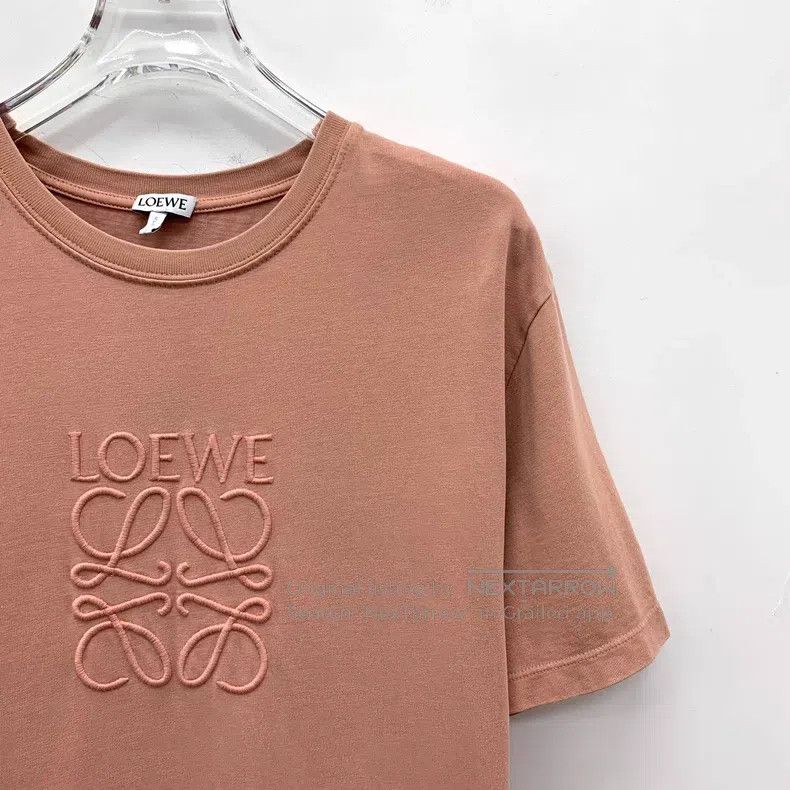 Loewe Loewe Pink Logo Embroidered Crew Neck Cotton Short Sleeve Size XS / US 0-2 / IT 36-38 - 3 Thumbnail