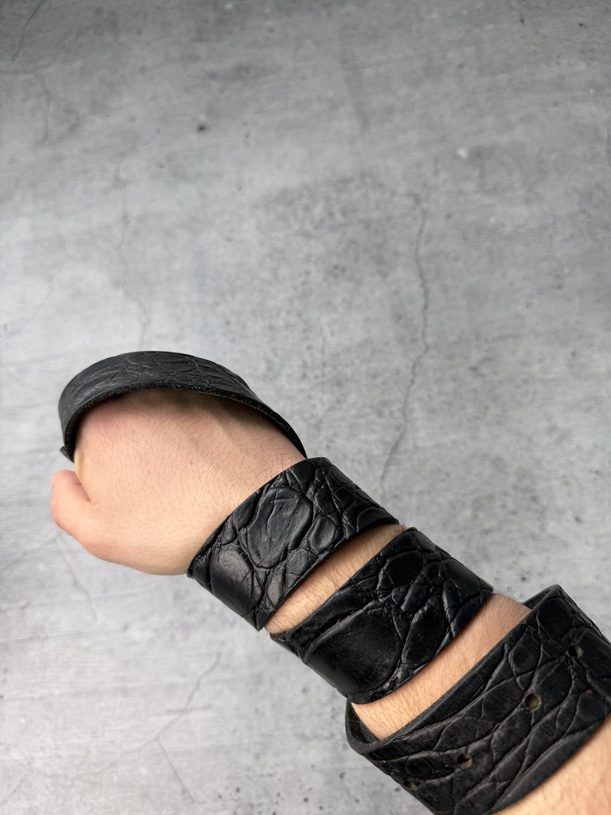 Japanese Brand 00ʼS NUMBER NINE STYLE JAPAN LEATHER Y2K BELT ARCHIVE BLACK Size ONE SIZE - 3 Thumbnail