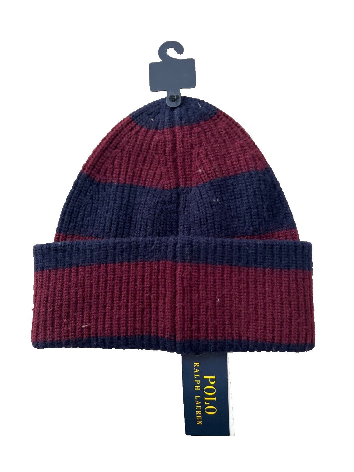 Polo Ralph Lauren Polo Ralph Lauren Knit Striped Beanie Hat Navy / Burgundy Size ONE SIZE - 2 Thumbnail