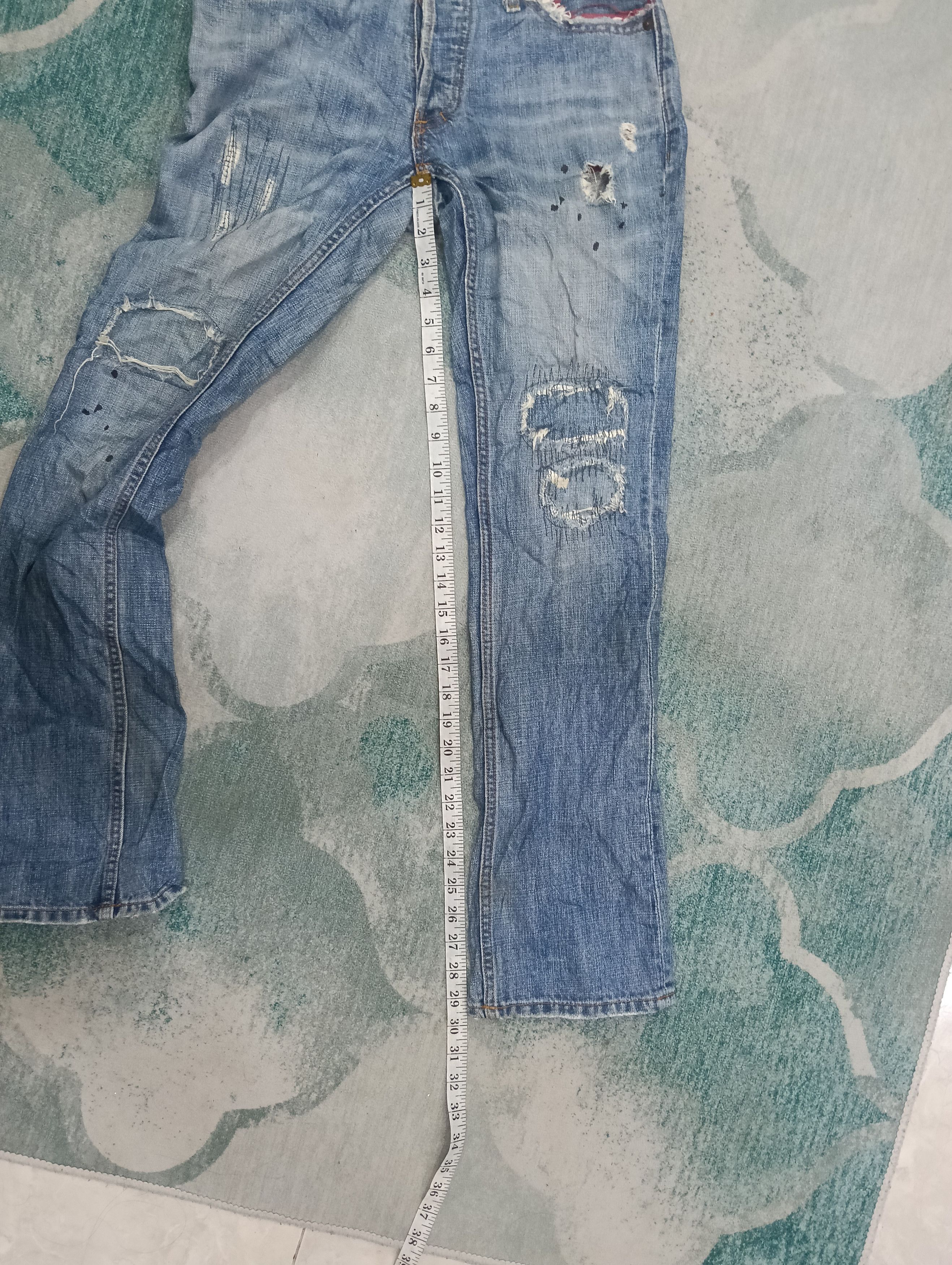 X-Girl X Girl Jeans Distressed,Zigzag And Paint Design Size 30" / US 8 / IT 44 - 17 Thumbnail