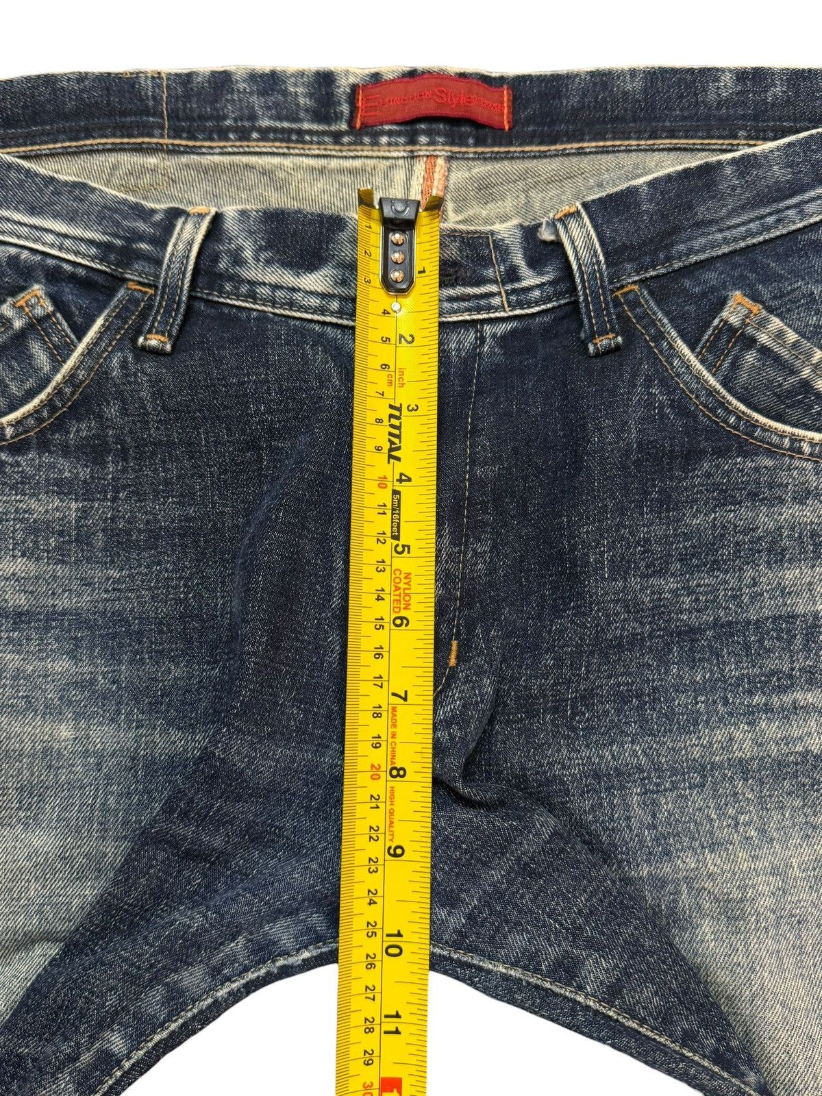 Edwin Vintage 90s Edwin E-Function Blue Faded Wash Distress Loose Size US 36 / EU 52 - 14 Thumbnail