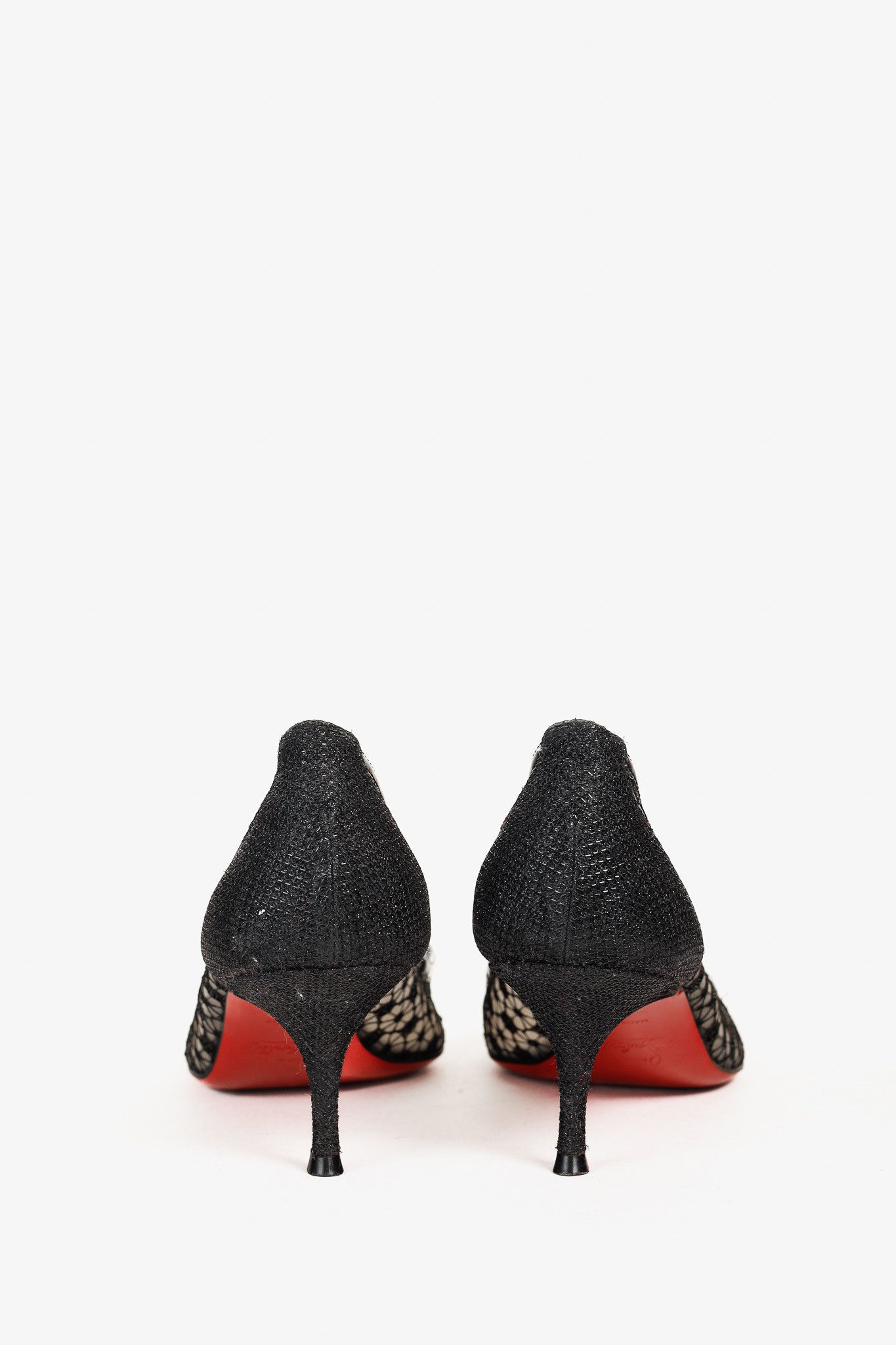 Christian Louboutin Christian Louboutin Neomid Embroidered Mesh & Leather Pumps Size US 6.5 / IT 36.5 - 3 Thumbnail