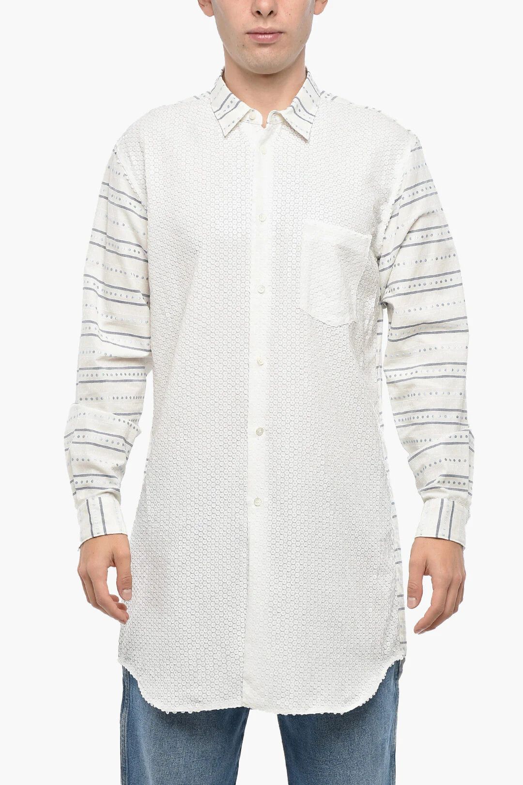 Comme des Garcons og1mm0326 Jacquard-Pattern Shirt in Multicolor Size US L / EU 52-54 / 3 - 1 Thumbnail