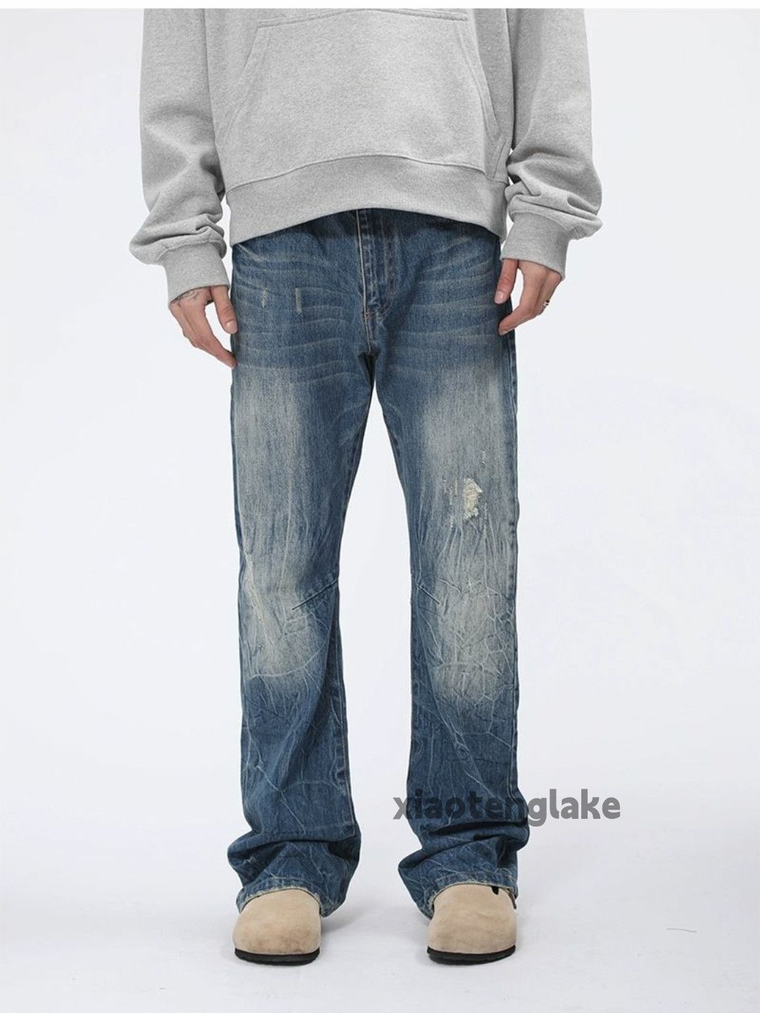 Jean × Vintage washed faded cleanfit yuppie y2k damaged jeans Size US 30 / EU 46 - 1 Thumbnail