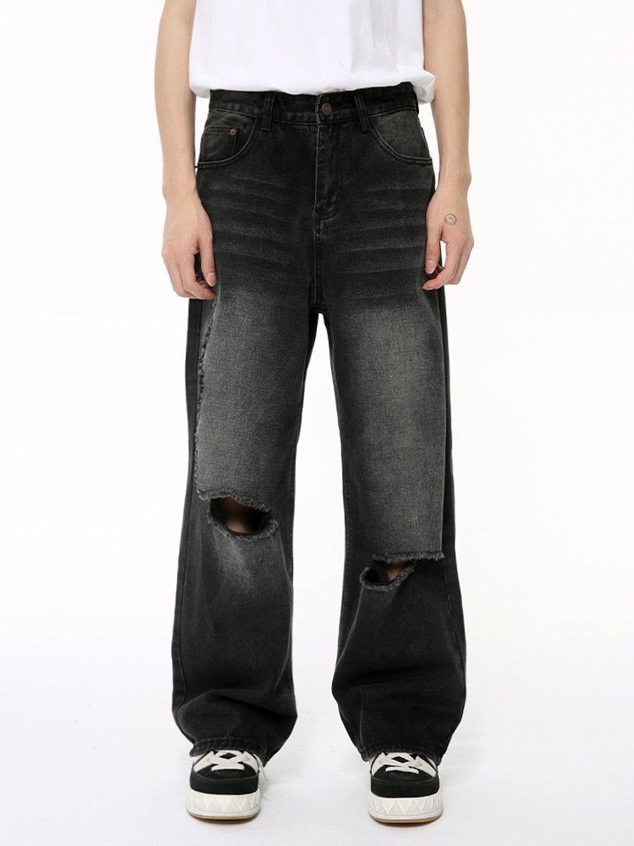 Jean Men's retro straight-leg ripped jeans Size US 32 / EU 48 - 1 Thumbnail