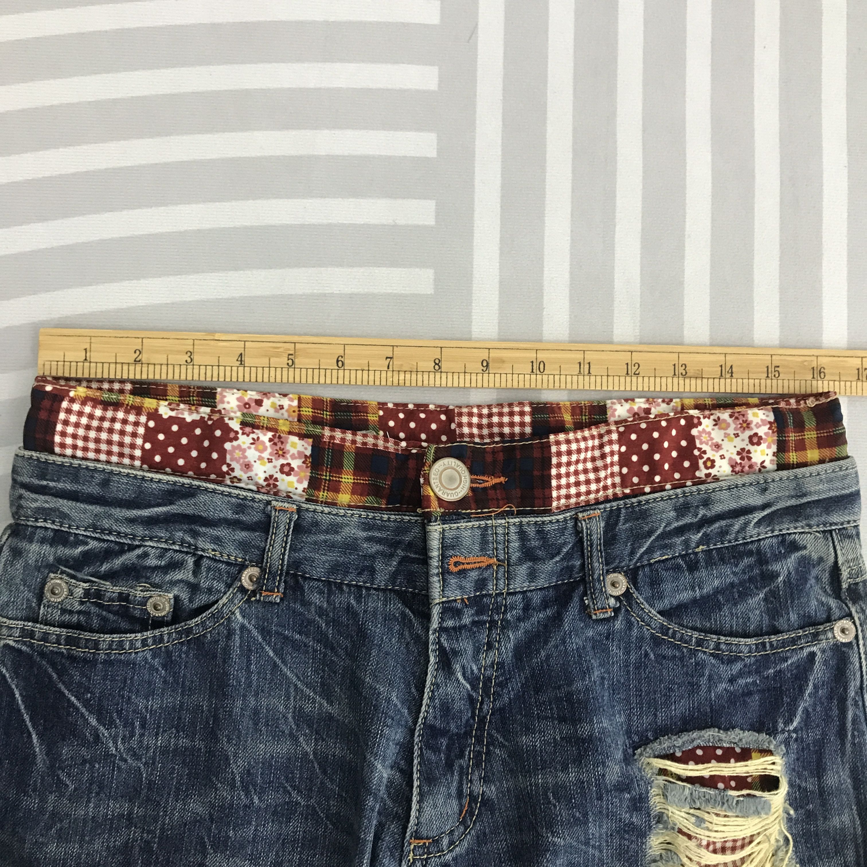 Japanese Brand × Vintage Vtg Double wais Japanese Brand Distressed Denim pants Size US 30 / EU 46 - 7 Thumbnail