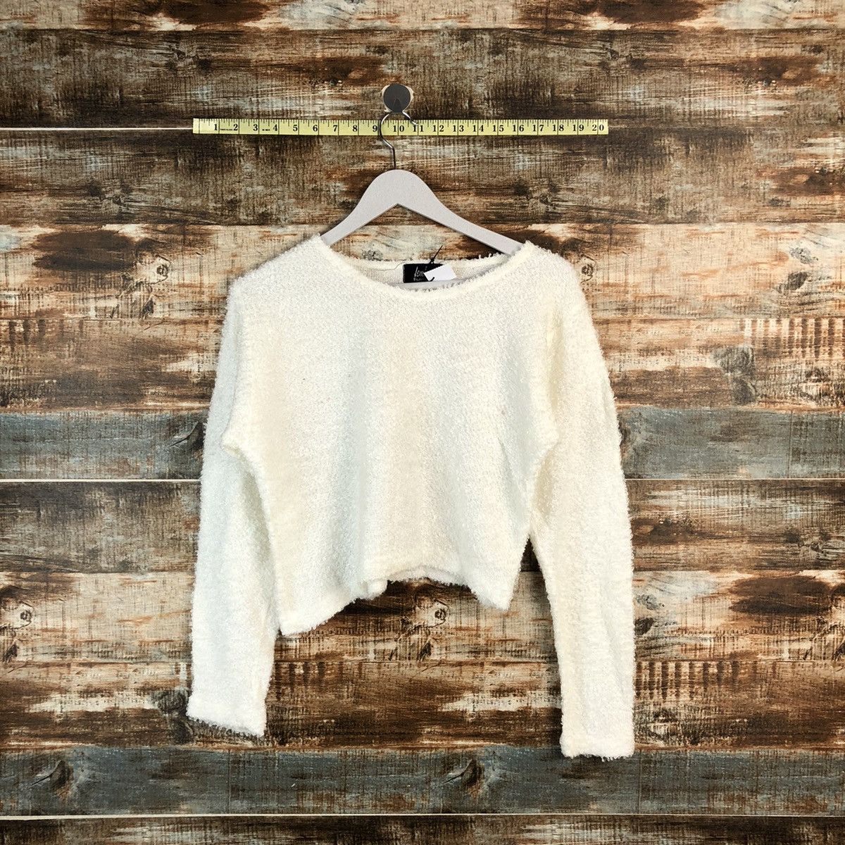Homespun Knitwear Lem Lavenda White crop top Knitwear #A2219 Size S / US 4 / IT 40 - 1 Thumbnail