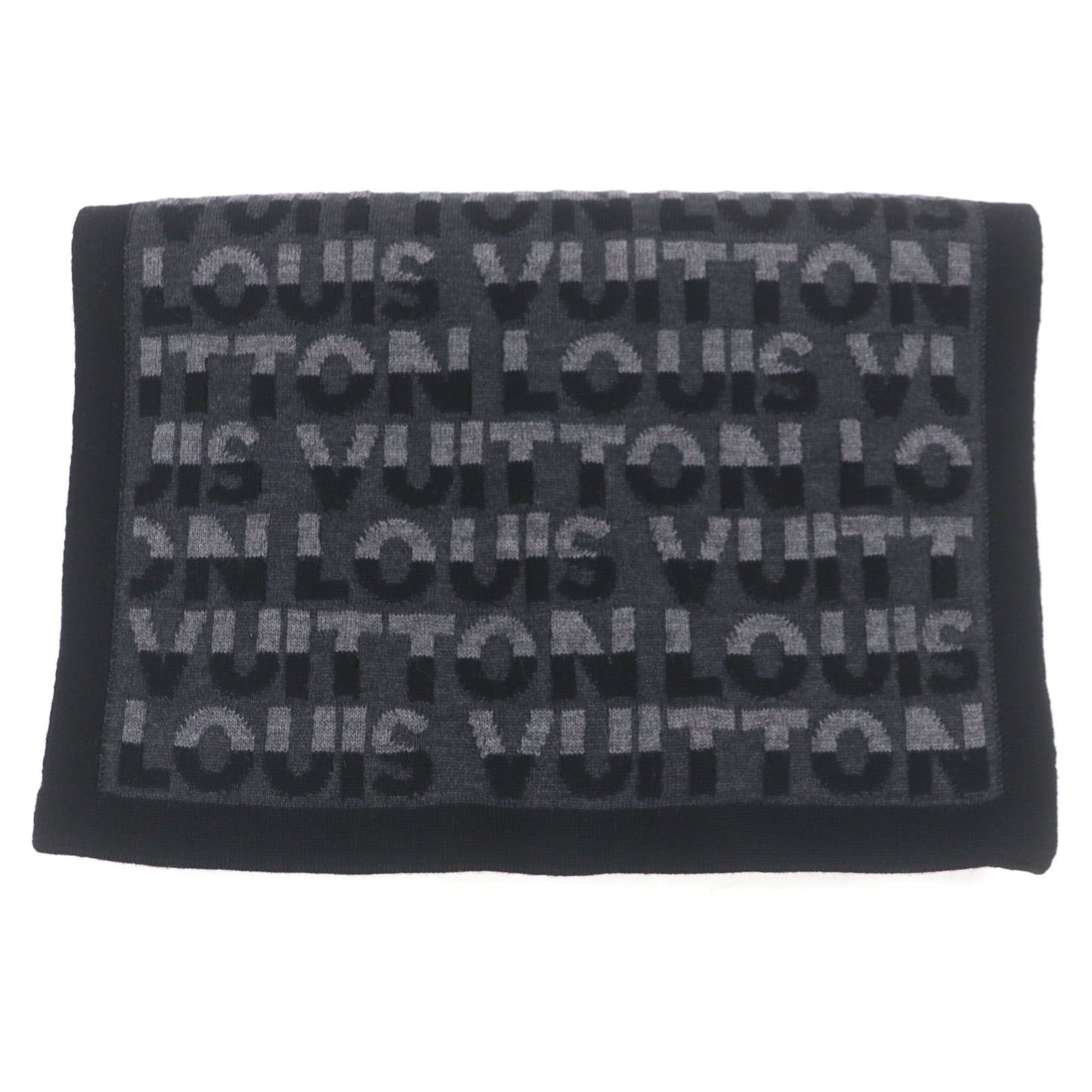 Louis Vuitton LOUIS VUITTON M70911 Echarpe LV Split 100% Wool Noir Gris Anthracite Knit Scarf Made in Italy Authentic Men's Size ONE SIZE - 1 Thumbnail
