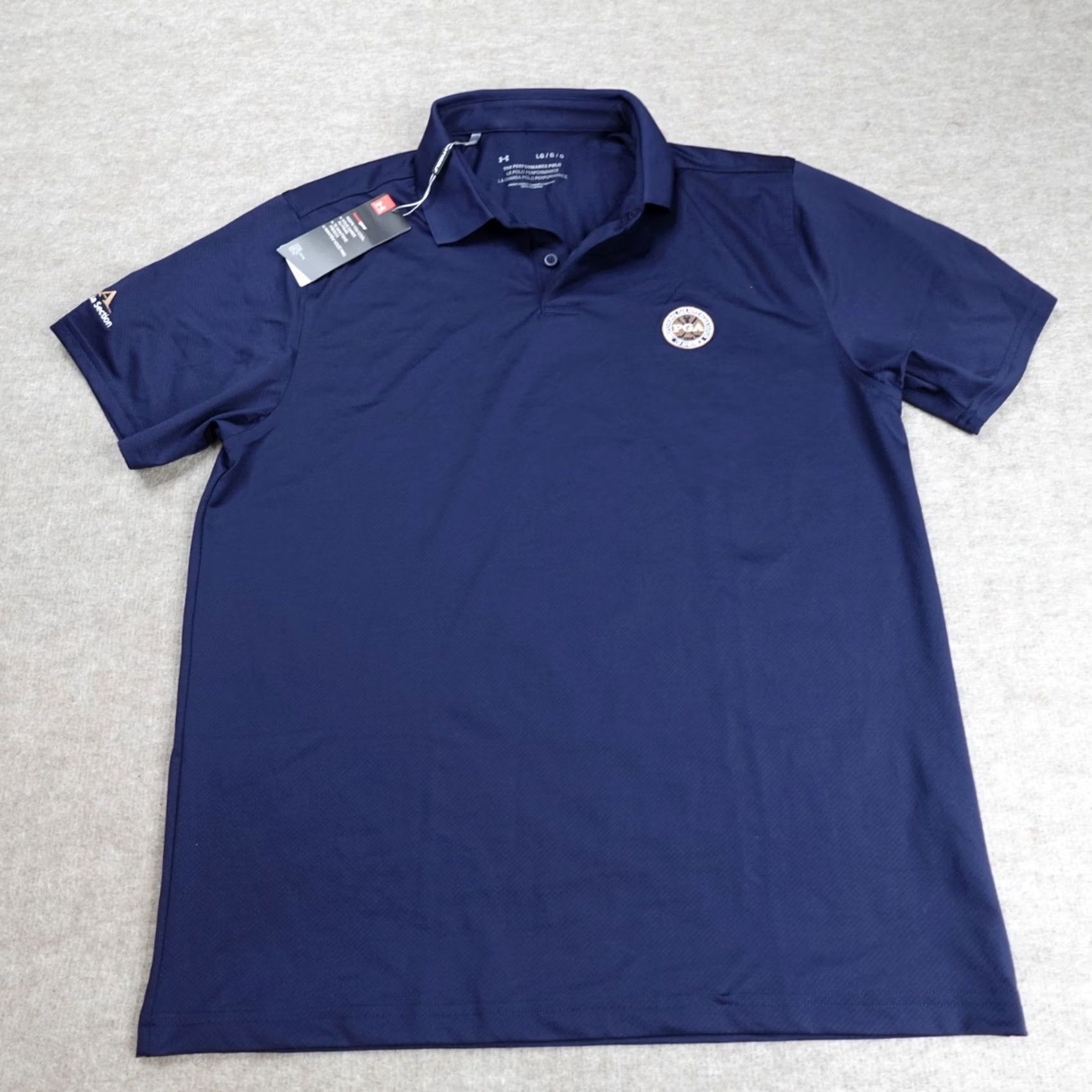 Under Armour PGA Under Armour Polo Shirt L Blue Solid Men Shirts Short Sleeve Collared Button Sports Performance New Size US L / EU 52-54 / 3 - 4 Thumbnail