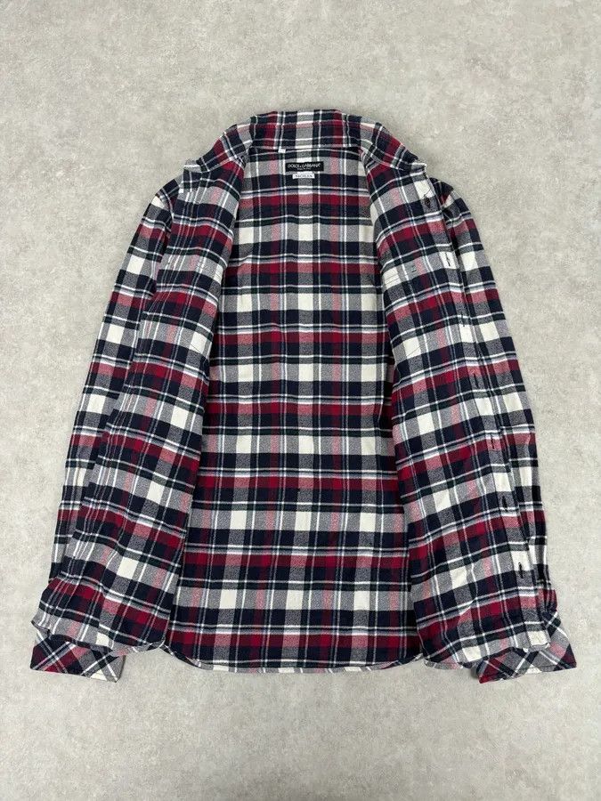 Dolce & Gabbana 2010s Dolce & Gabbana Red Black White Checkered Sicilian Shirt Size US M / EU 48-50 / 2 - 7 Thumbnail