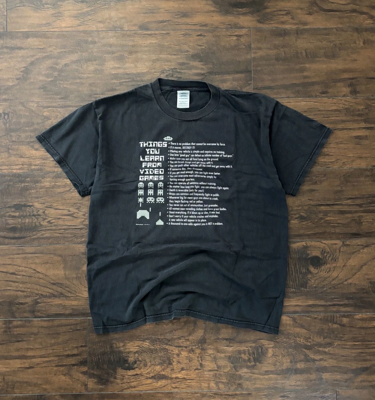 Nintendo Vintage Things You Learn From Videogames Faded Black Size US L / EU 52-54 / 3 - 1 Thumbnail