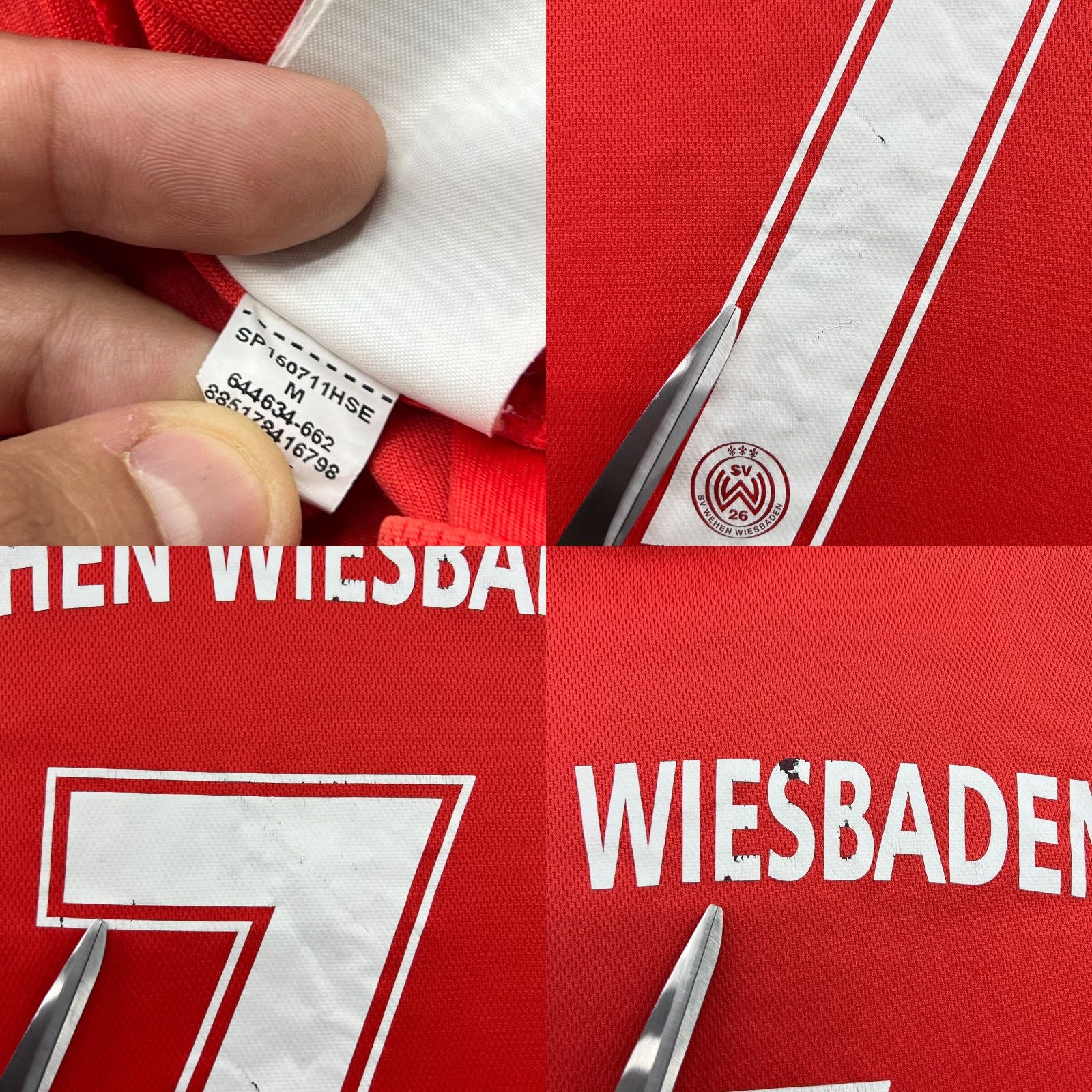 Nike Nike SV Wehen Wiesbaden 2015-2016 Training Football Jersey Mens M Red Short Sleeve Shirt Size US M / EU 48-50 / 2 - 8 Thumbnail