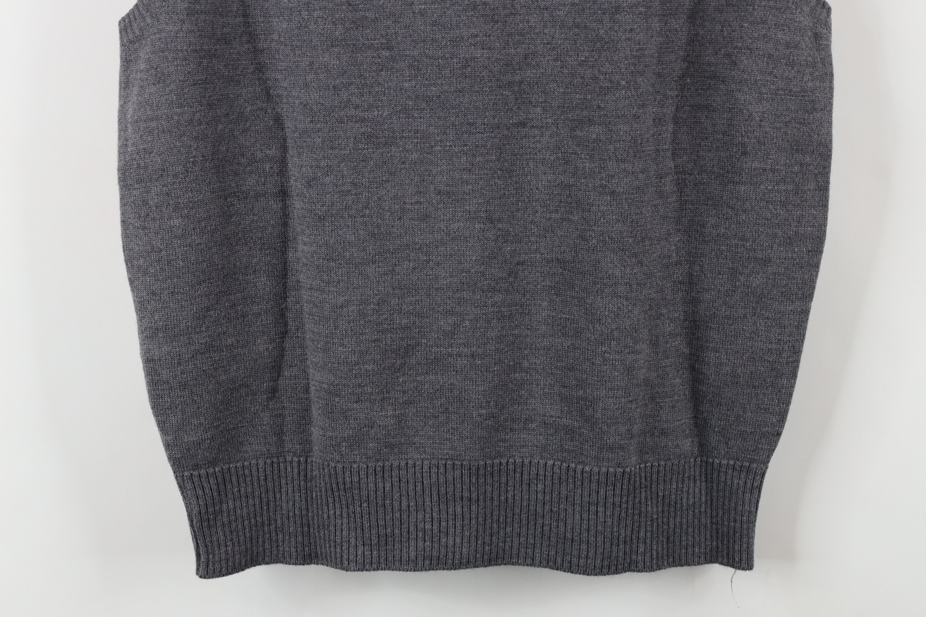 Vintage Vintage 90s Dapper Blank Cable Knit V-Neck Sweater Vest Gray Size US M / EU 48-50 / 2 - 8 Thumbnail